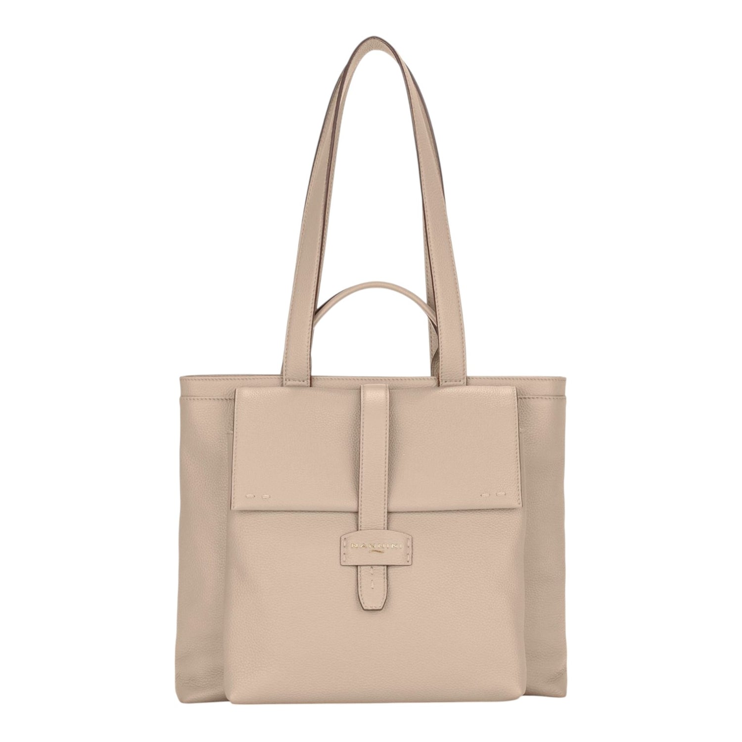 Nannini Firenze Borsa a Spalla Gaide Donna in Pelle Beige con Tasca Frontale