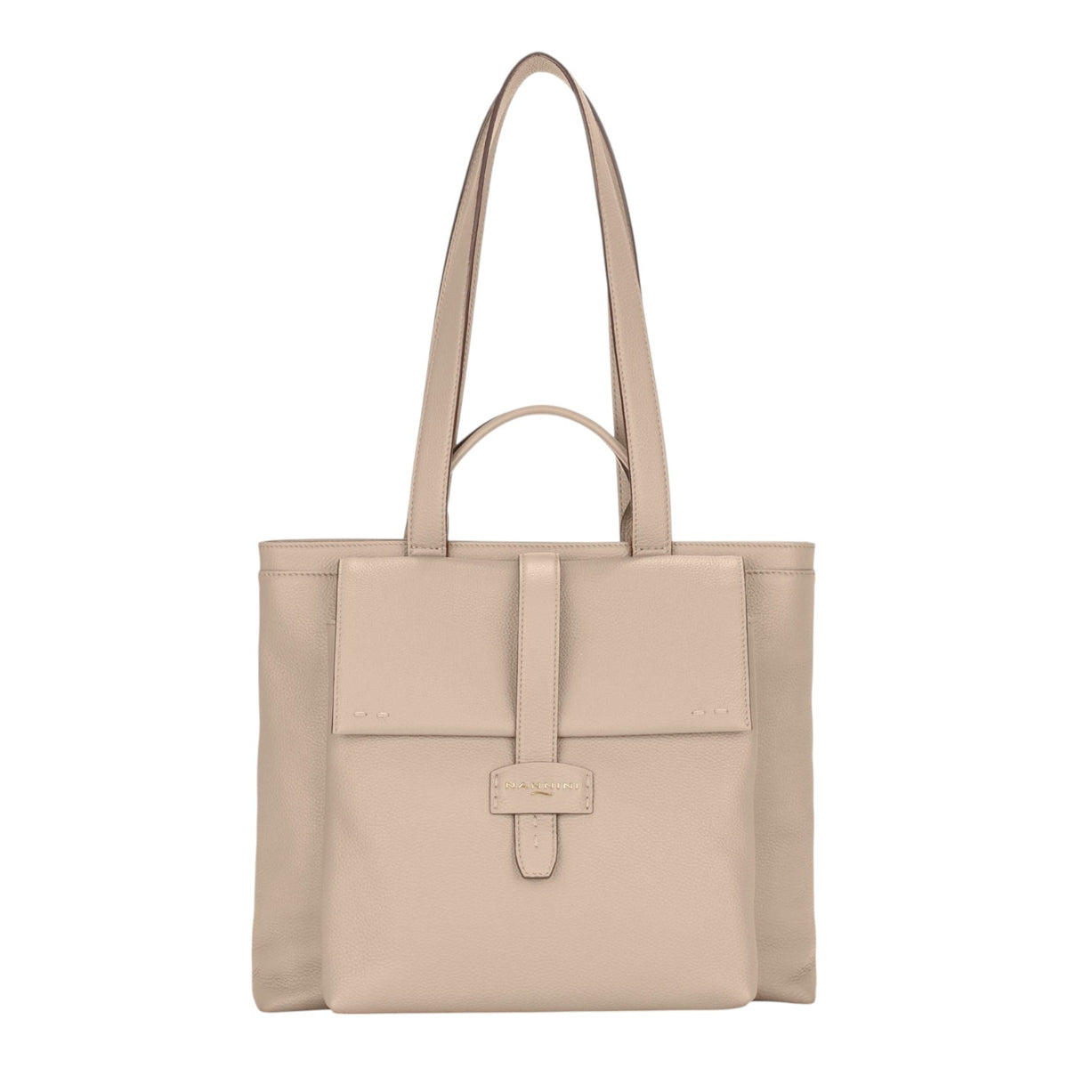 Nannini Firenze Borsa a Spalla Gaide Donna in Pelle Beige con Tasca Frontale