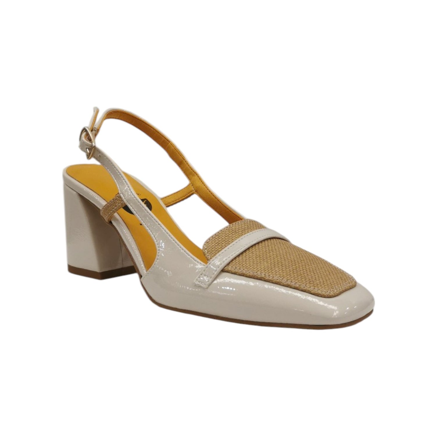 Scarpeborseonline Chanelle Beige in Vernice e Tessuto t.7 da Donna