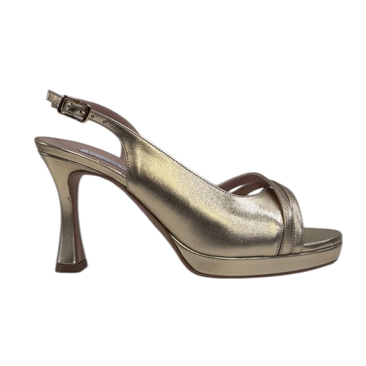 Victoria Chris Sandalo Platino Laminato con Plateau t.9 da Donna