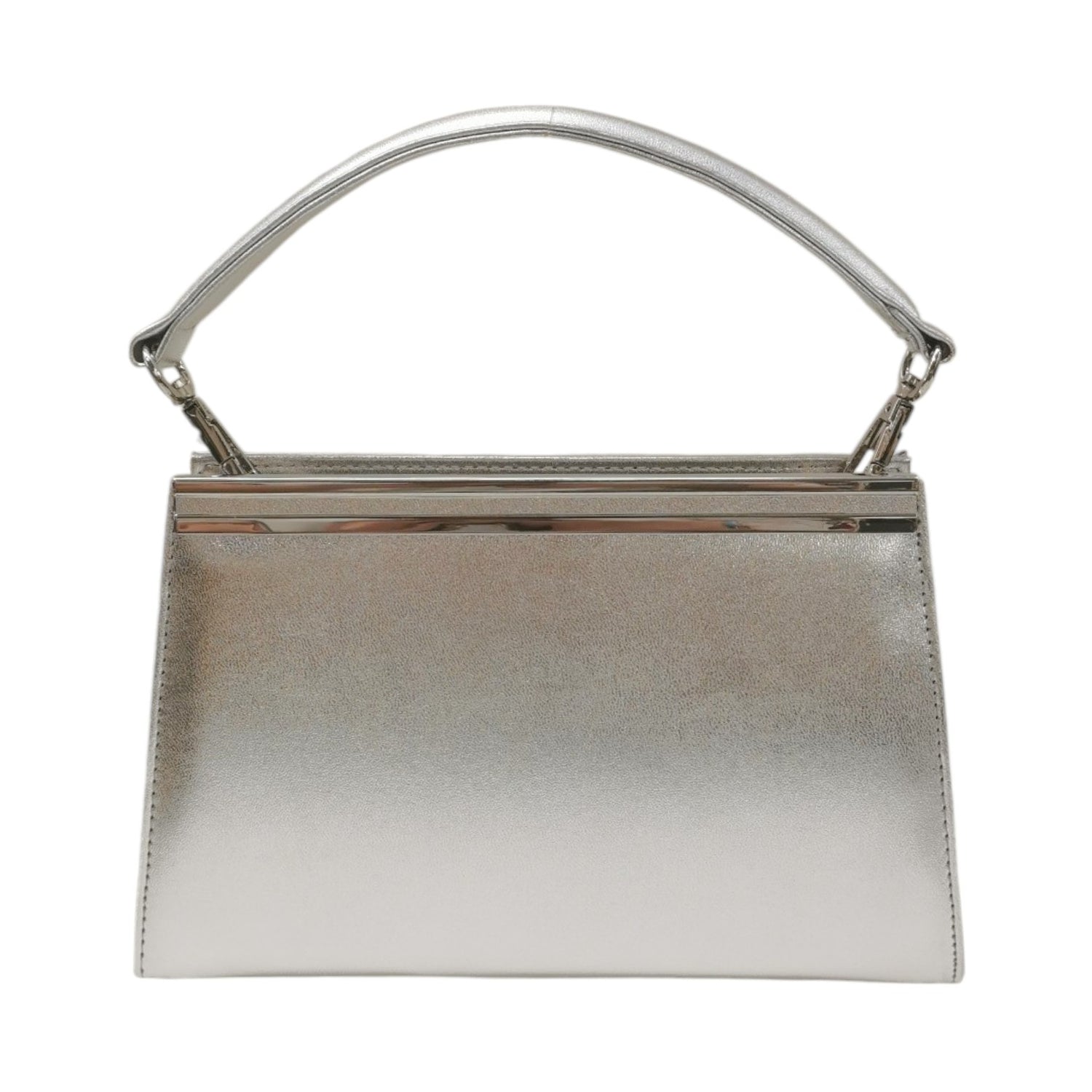 Della Fonte Pochette a Mano Rigida Argento Laminato da Donna