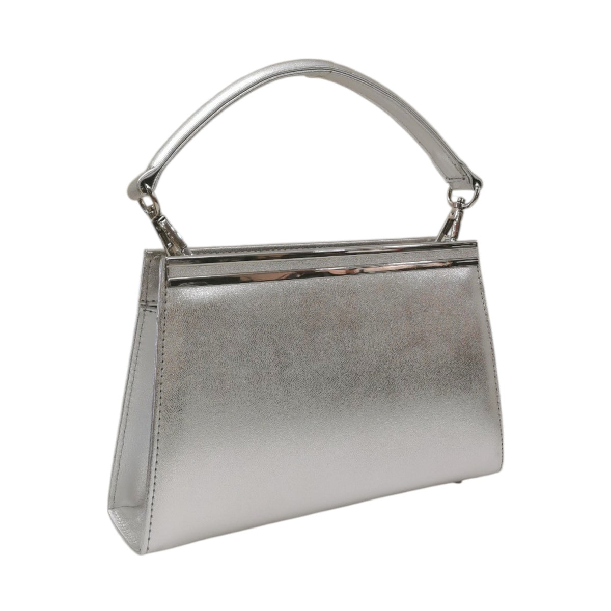 Della Fonte Pochette a Mano Rigida Argento Laminato da Donna