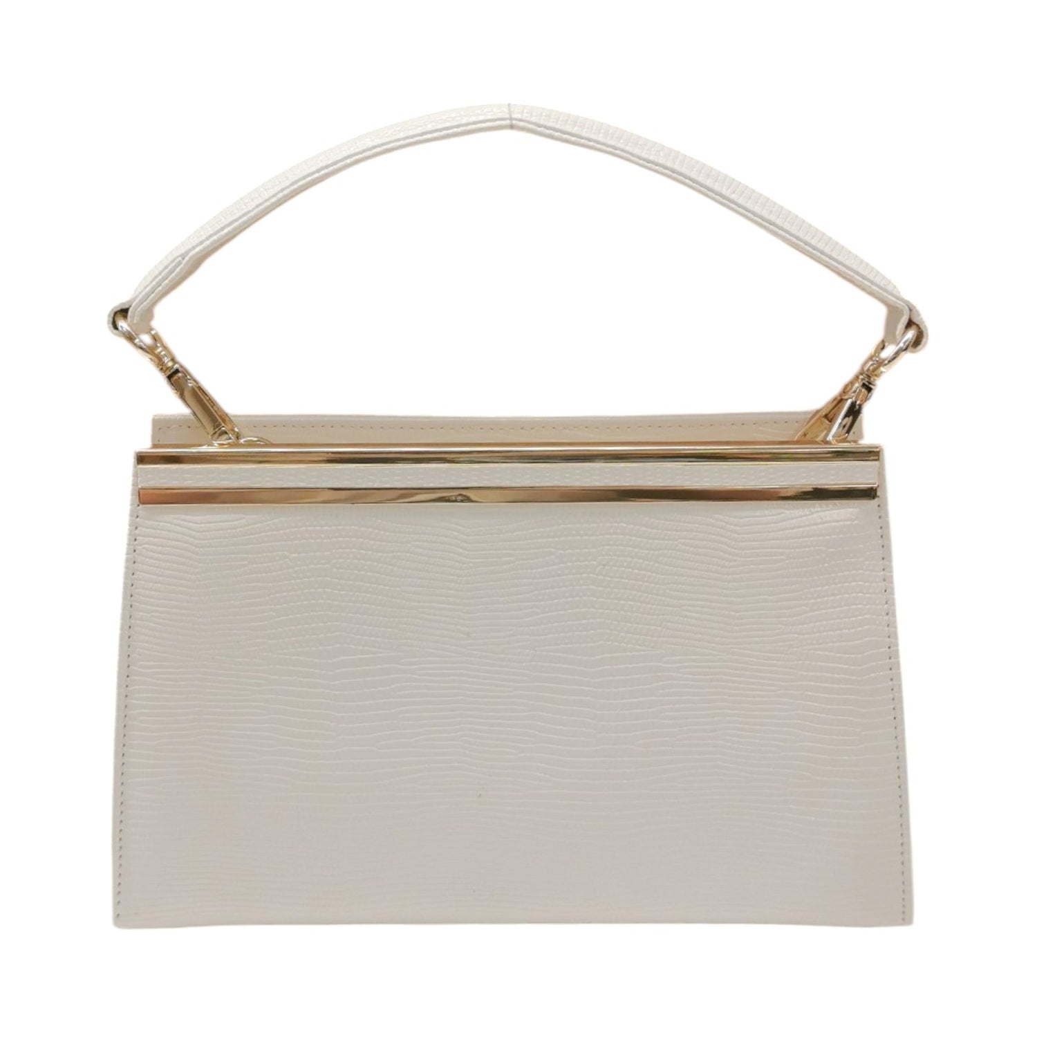 Della Fonte Pochette a Mano Rigida Bianca Stampa Effetto Cocco da Donna