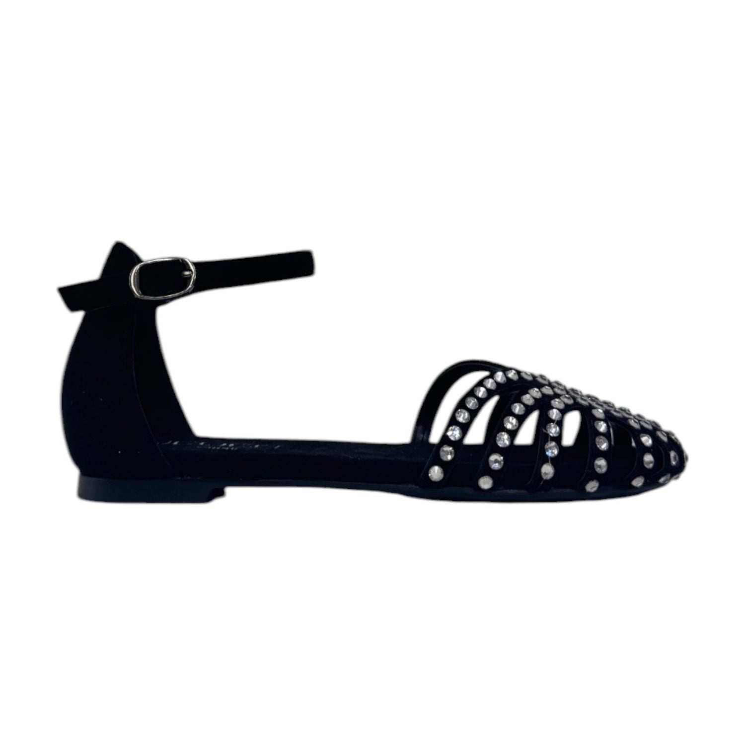Cult Young Sandalo Nero a Ragnetto con Strass