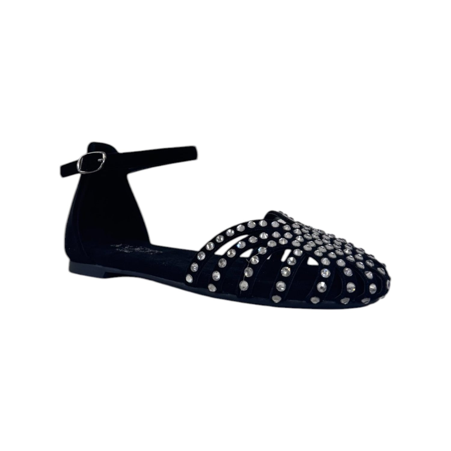 Cult Young Sandalo Nero a Ragnetto con Strass