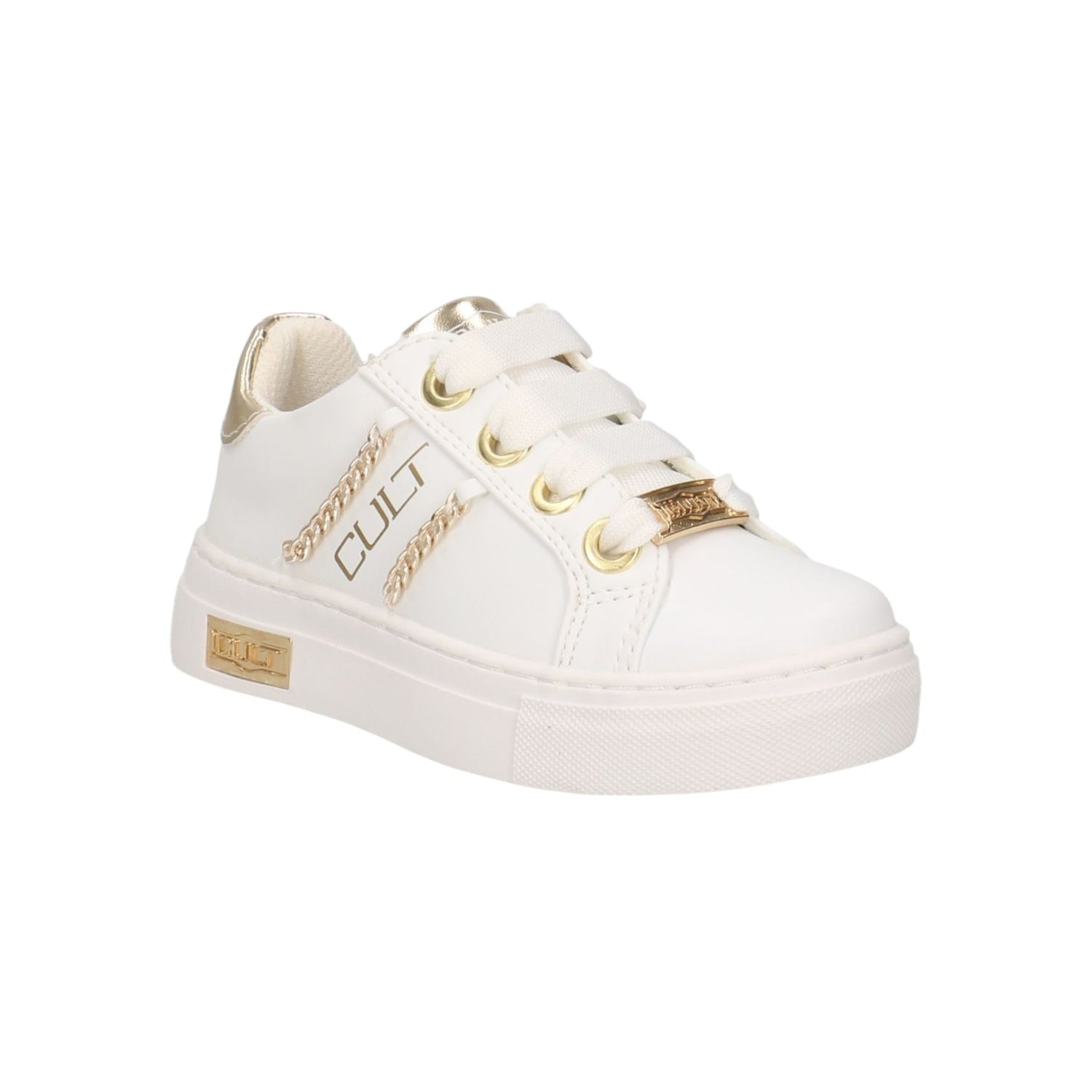 Cult Young Sneakers Bianca Oro con Catenelle