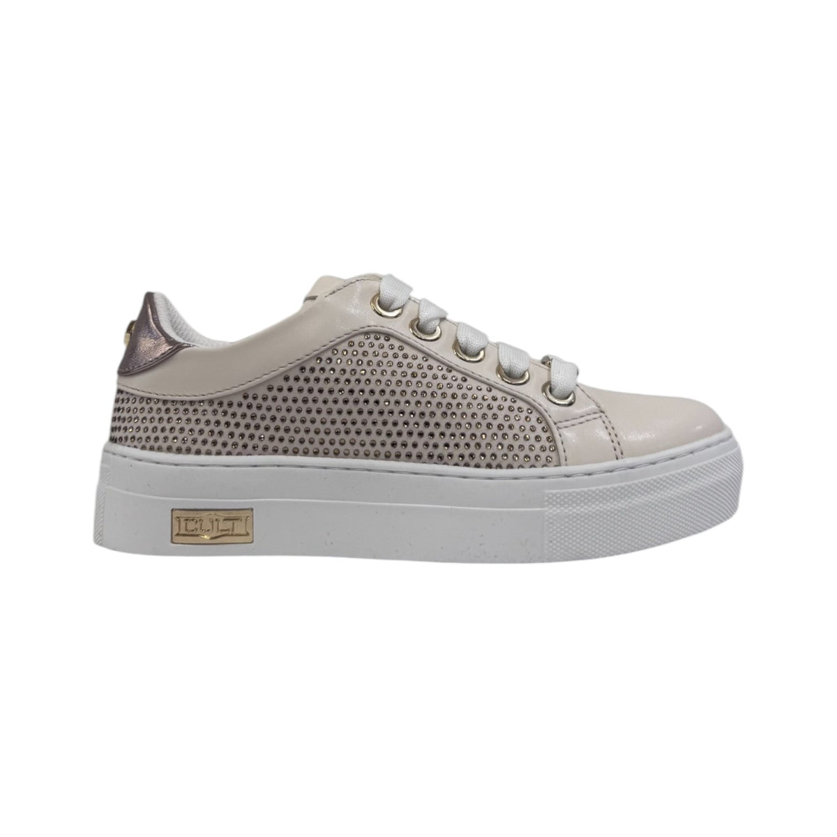 Cult Young Sneakers Beige con Strass
