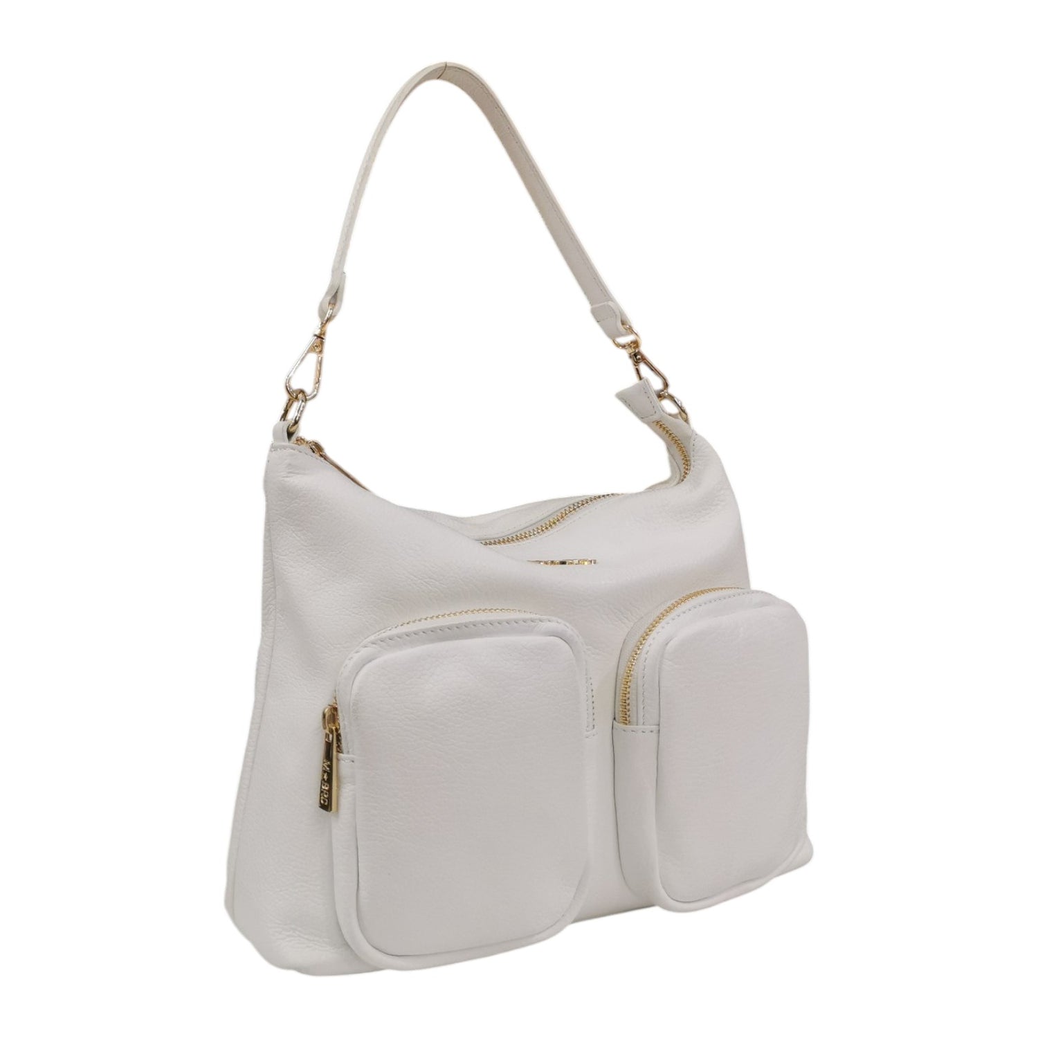 M Brc Borsa a Spalla Bianca Linea Voyager con Tasconi da Donna