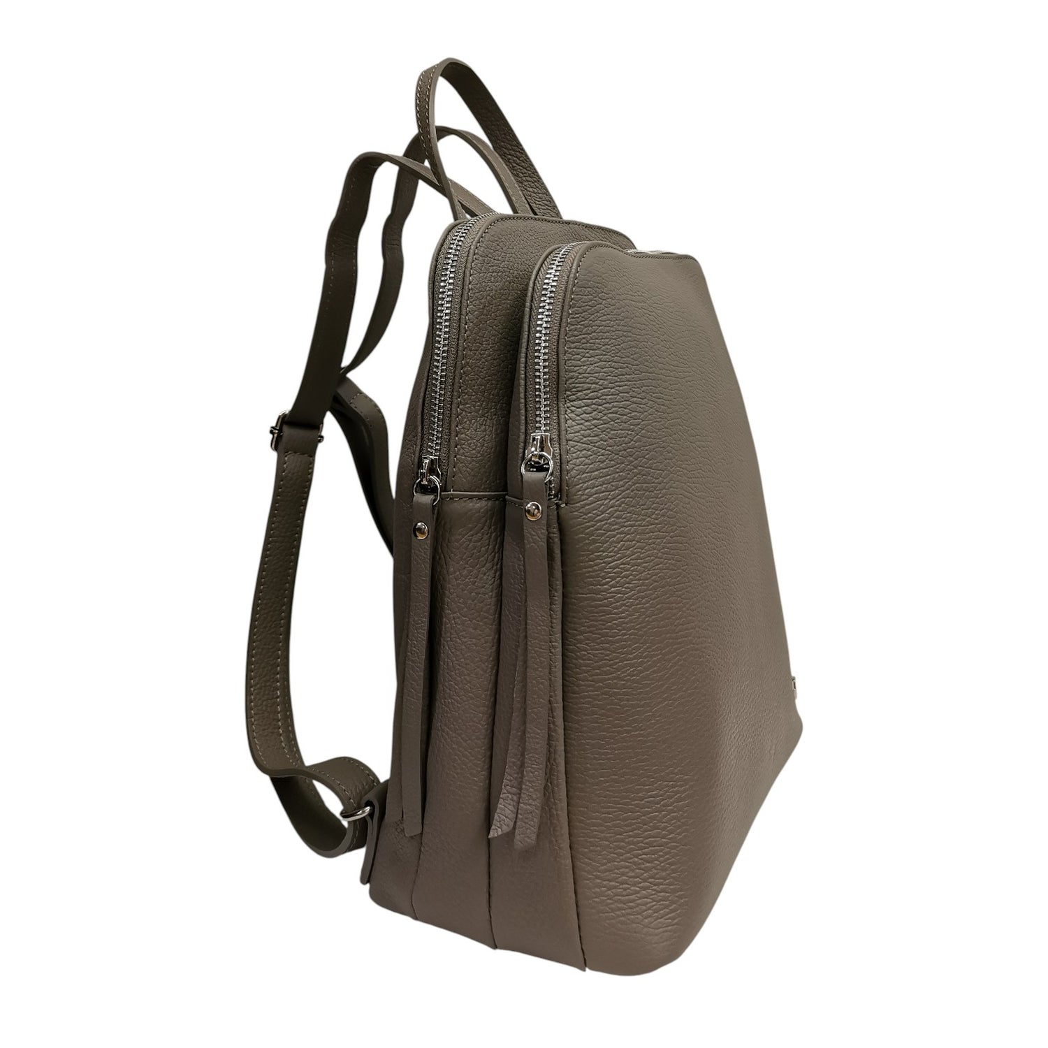 Caleidos Zaino Donna in Pelle Nebbia con Doppio Scomparto