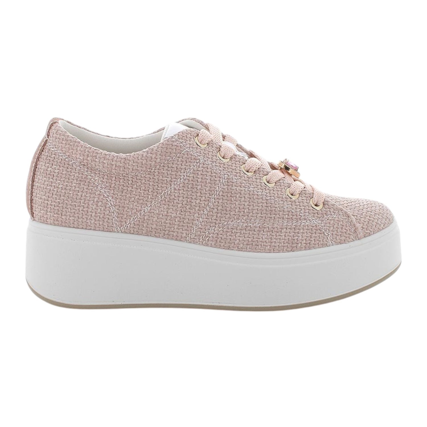 Igi&Co Sneakers Platform Cipria con Charm a Forma di Cuore da Donna