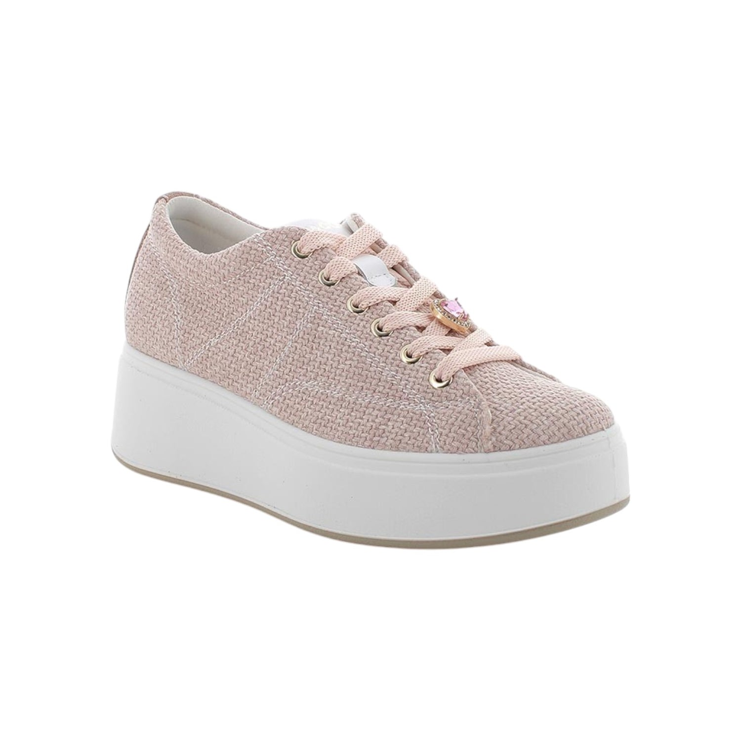 Igi&Co Sneakers Platform Cipria con Charm a Forma di Cuore da Donna