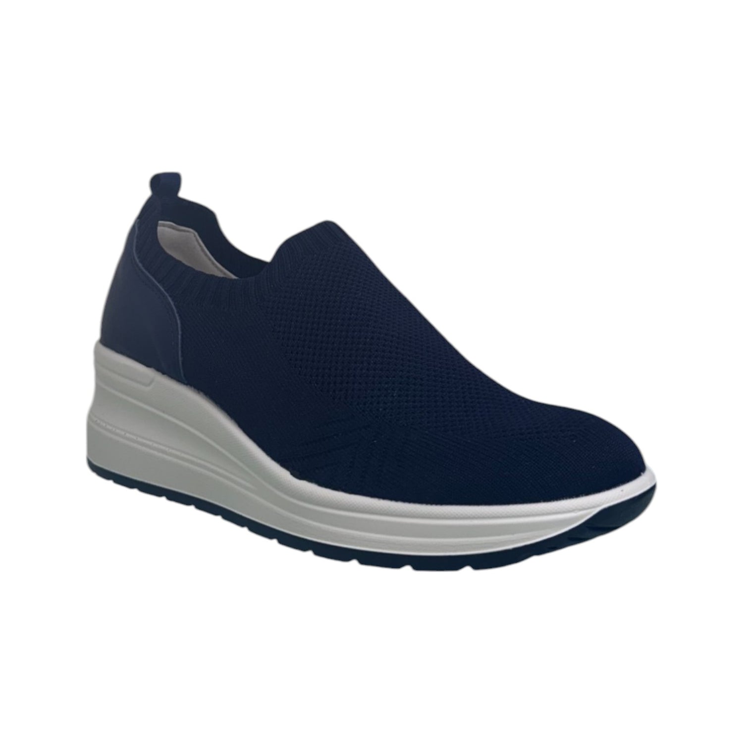 Enval Soft Slip On Blu in Tessuto con Zeppa da Donna