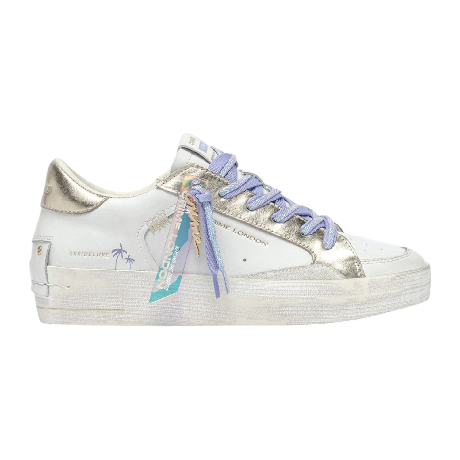 Crime London Sneakers Bianca Lilla Sk8 Deluxe Wedge to The Moon da Donna - N. 35-41