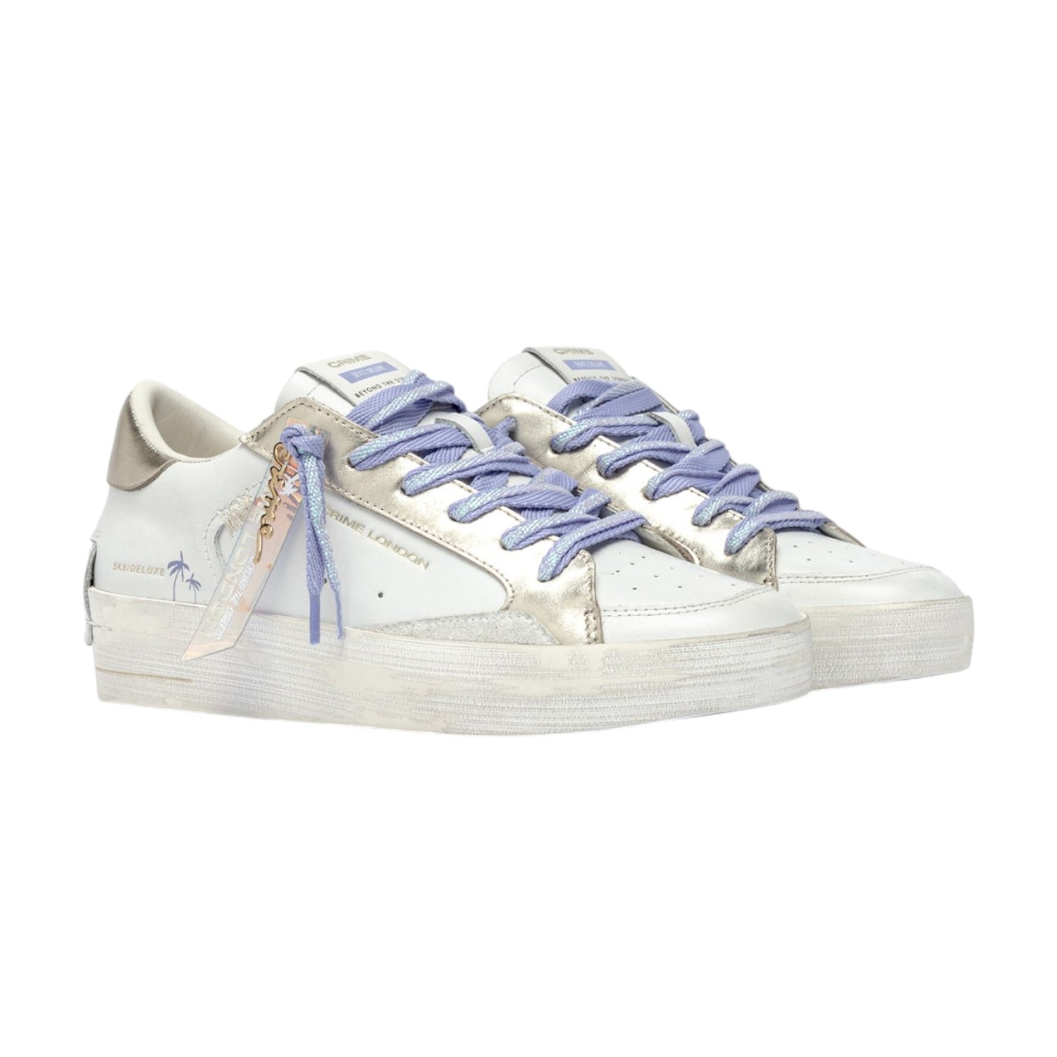 Crime London Sneakers Bianca Lilla Sk8 Deluxe Wedge to The Moon da Donna