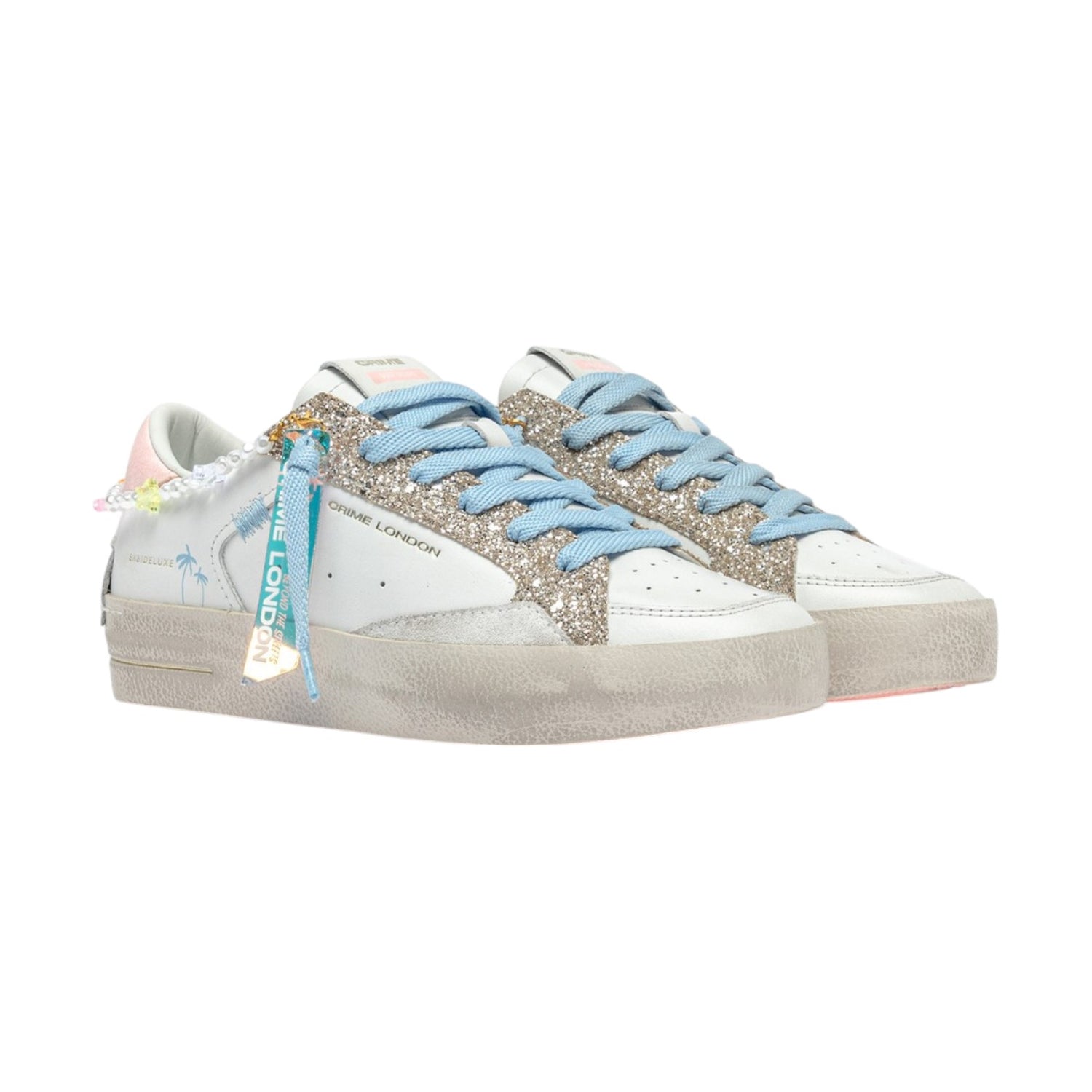 Crime London Bianca Oro Sk8 Deluxe Baby Shine da Donna