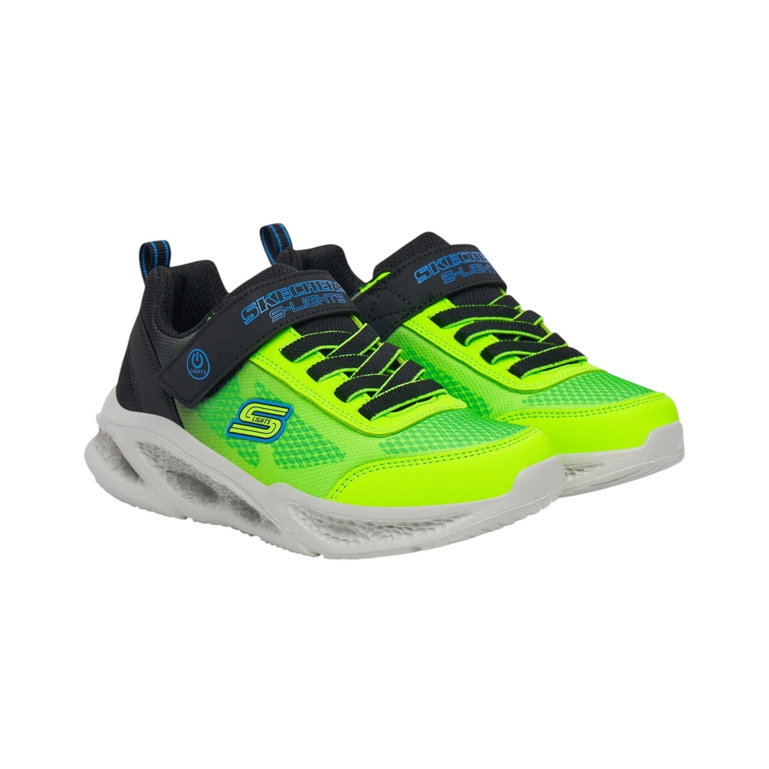 Skechers Sneakers Bambino Blu Lime Meteor-Lights - Krendox
