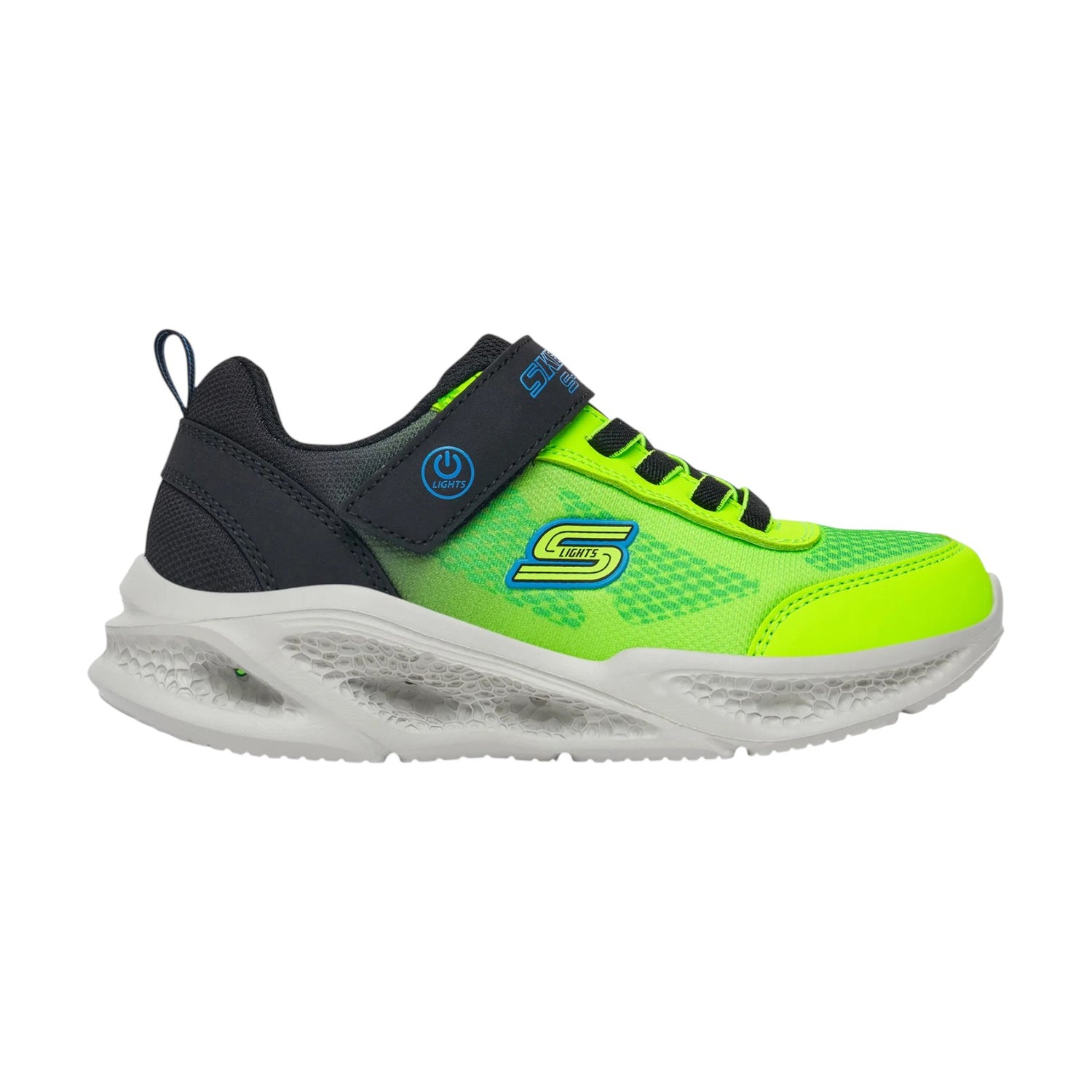 Skechers Sneakers Bambino Nero Lime Meteor-Lights - Krendox