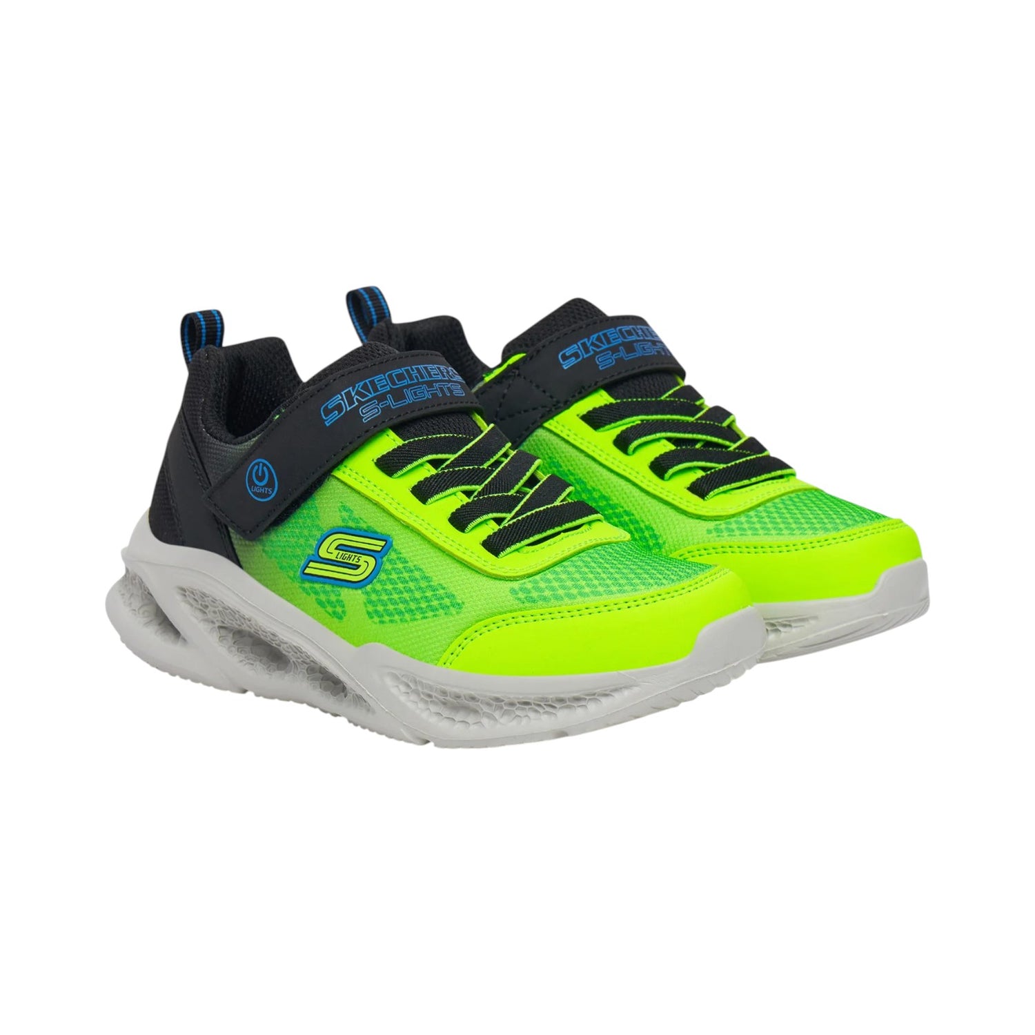 Skechers Sneakers Bambino Nero Lime Meteor-Lights - Krendox