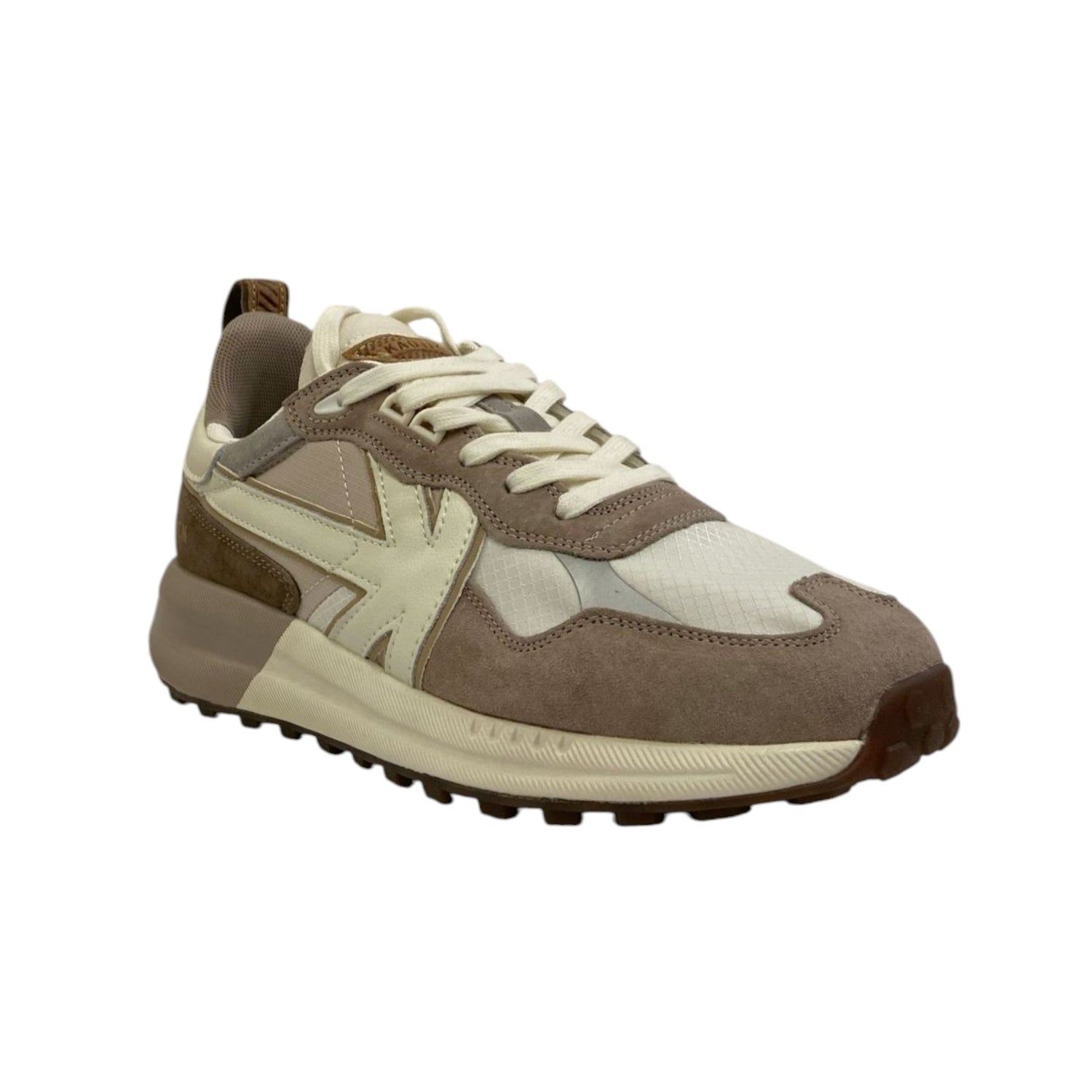 Kaotiko Sneakers Beige in Camoscio e Tessuto da Uomo