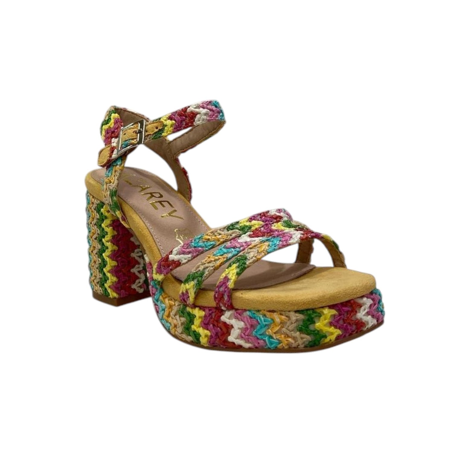 Azarey Sandalo Donna in Tessuto Intrecciato Amarena con Tacco Alto 8cm