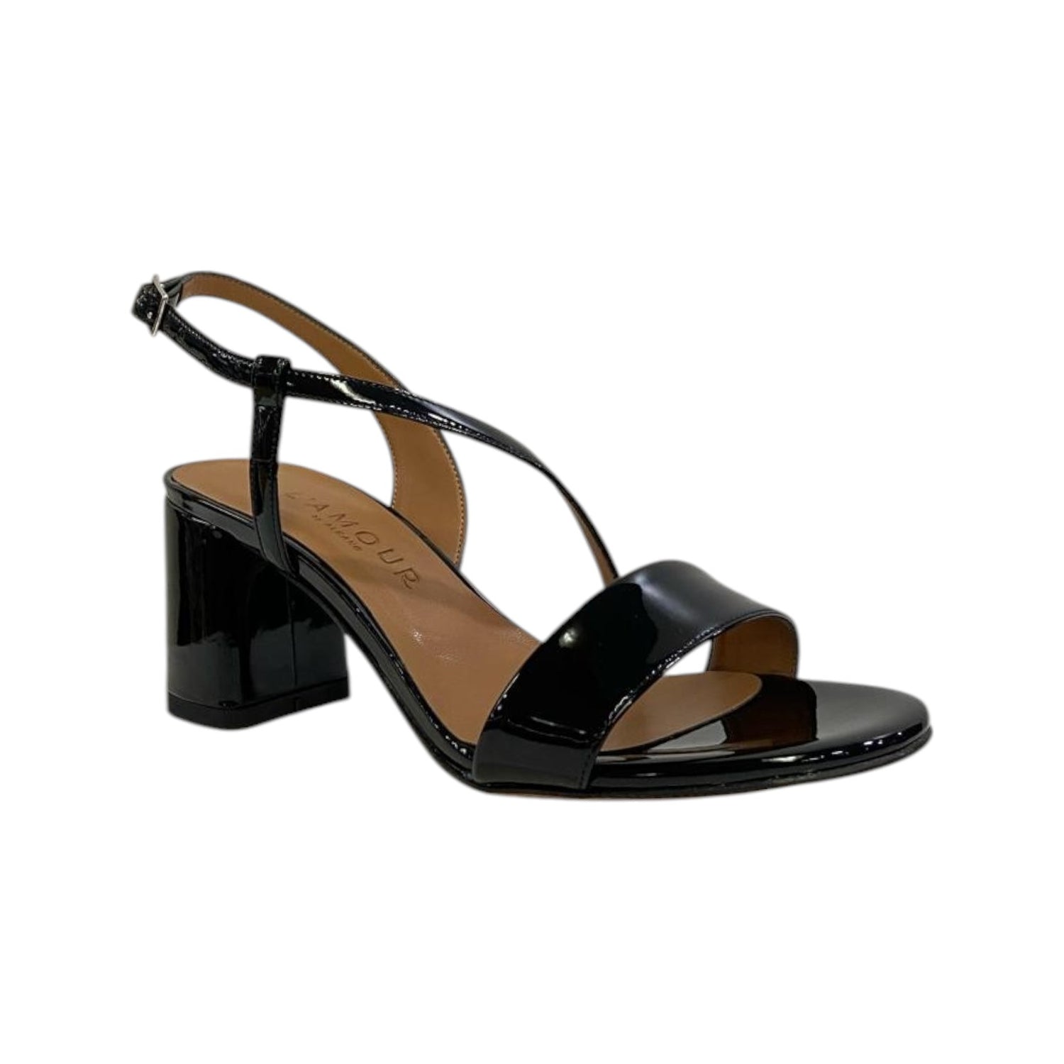 L'amour by Albano Sandalo Nero in Vernice t.7 da Donna