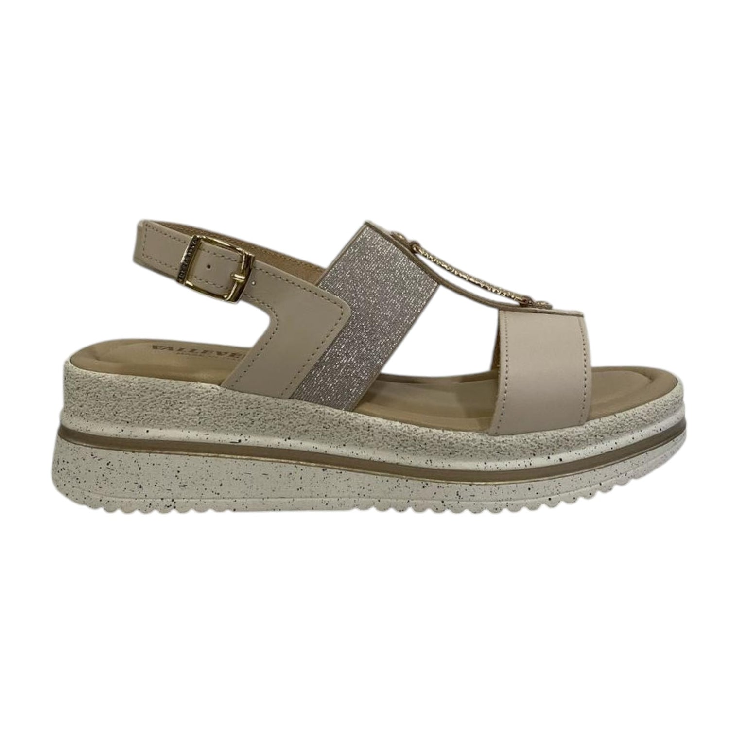 Valleverde Sandalo Beige con Fascia Elastica da Donna