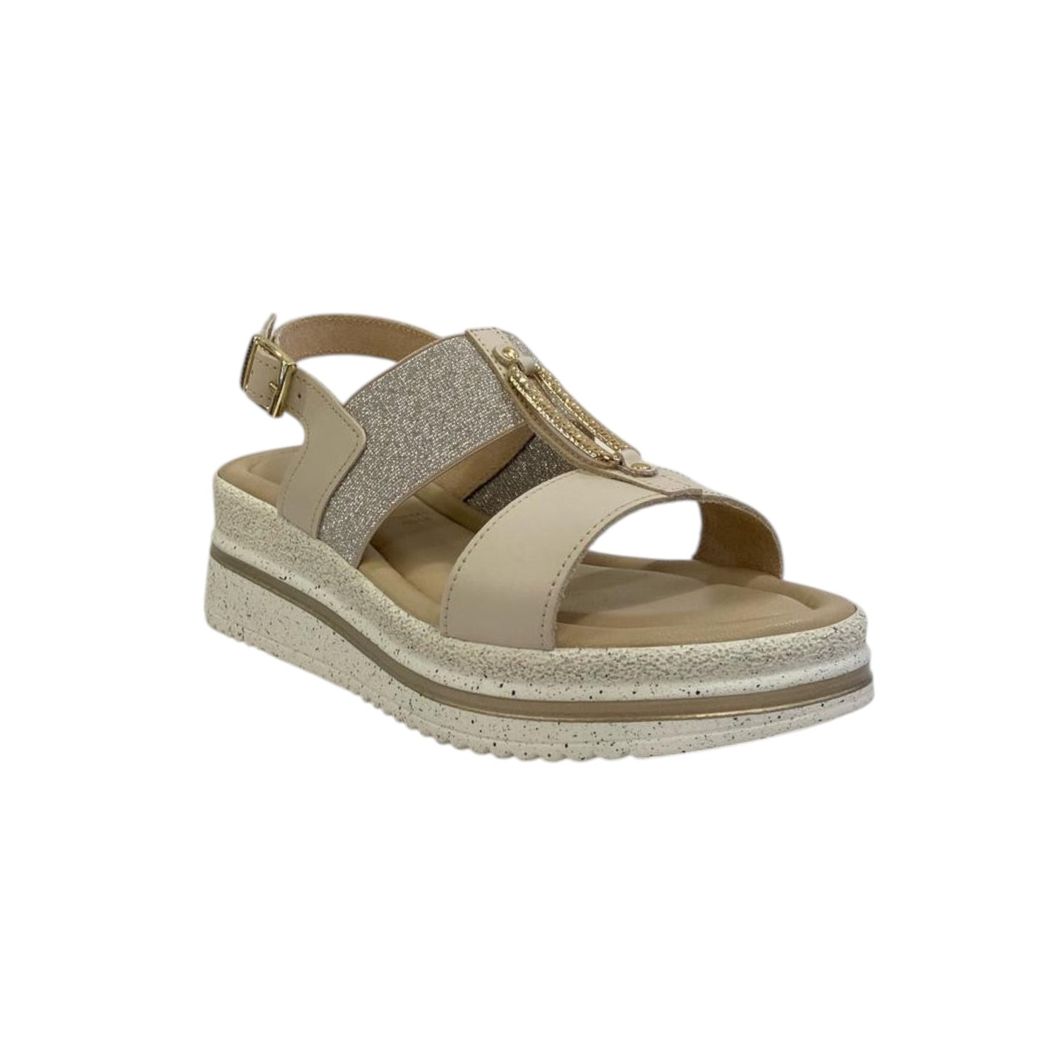 Valleverde Sandalo Beige con Fascia Elastica da Donna