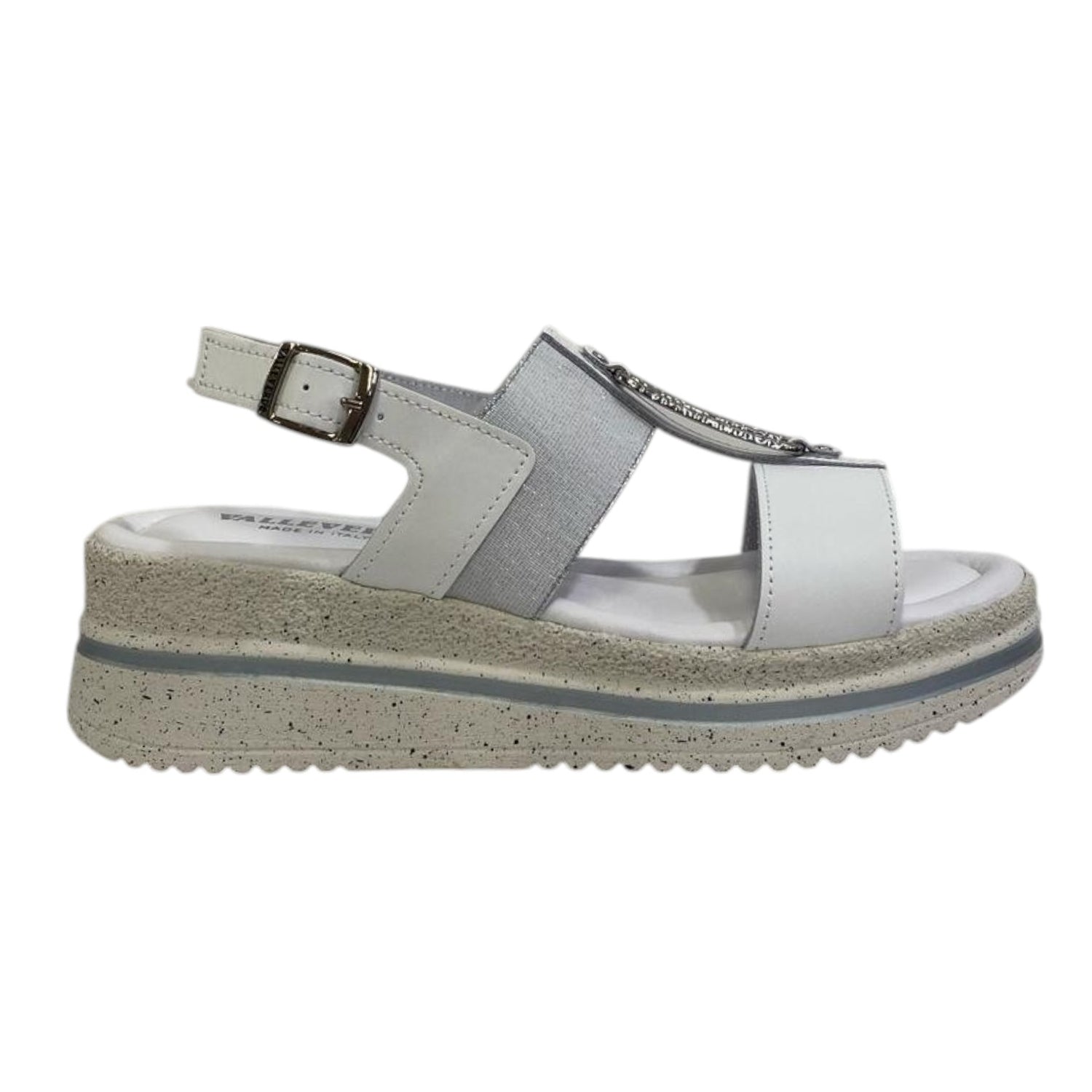 Valleverde Sandalo Bianco con Fascia Elastica da Donna