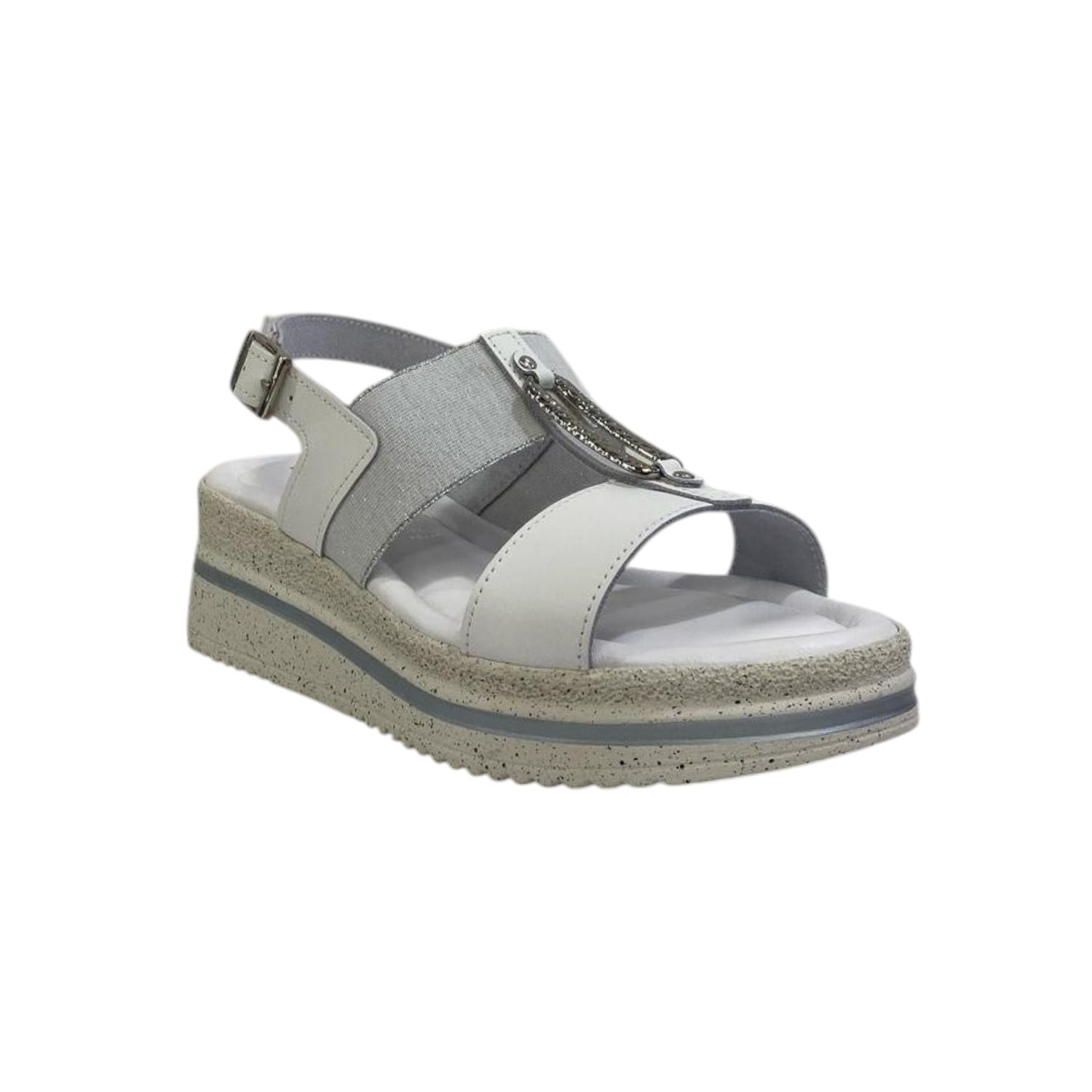 Valleverde Sandalo Bianco con Fascia Elastica da Donna