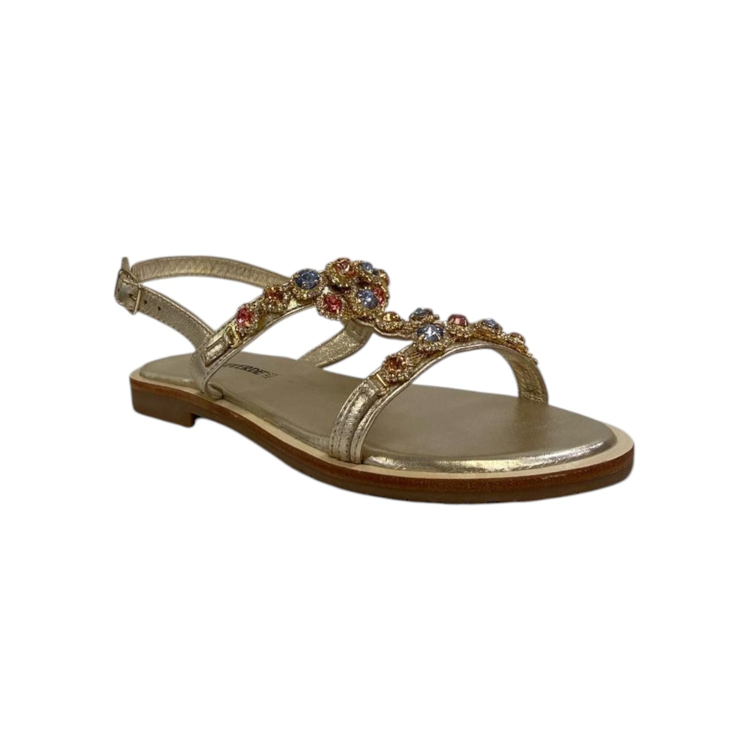 Valleverde Sandalo Basso Oro con Pietre Gioiello da Donna