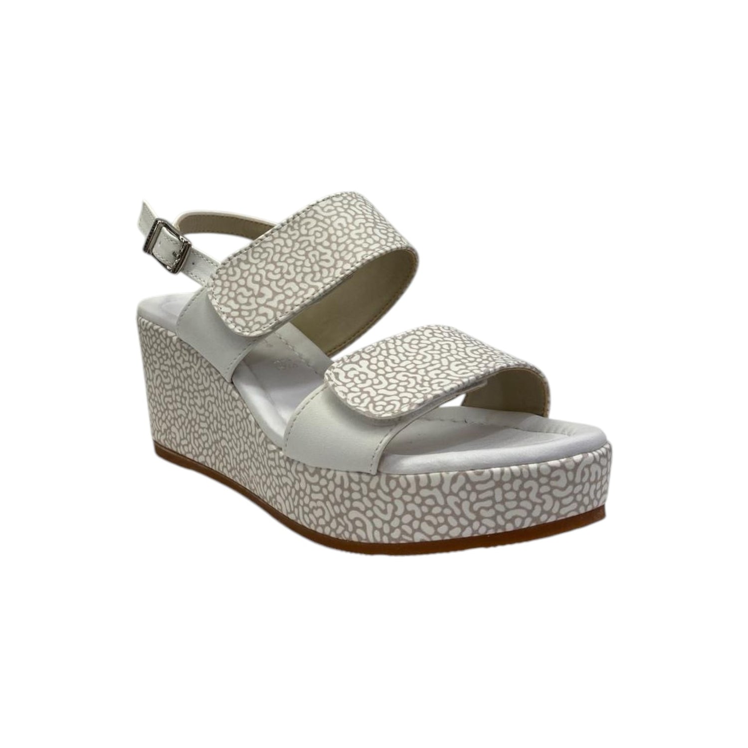 Valleverde Sandalo Ghiaccio con Doppio Strappo e Zeppa da Donna