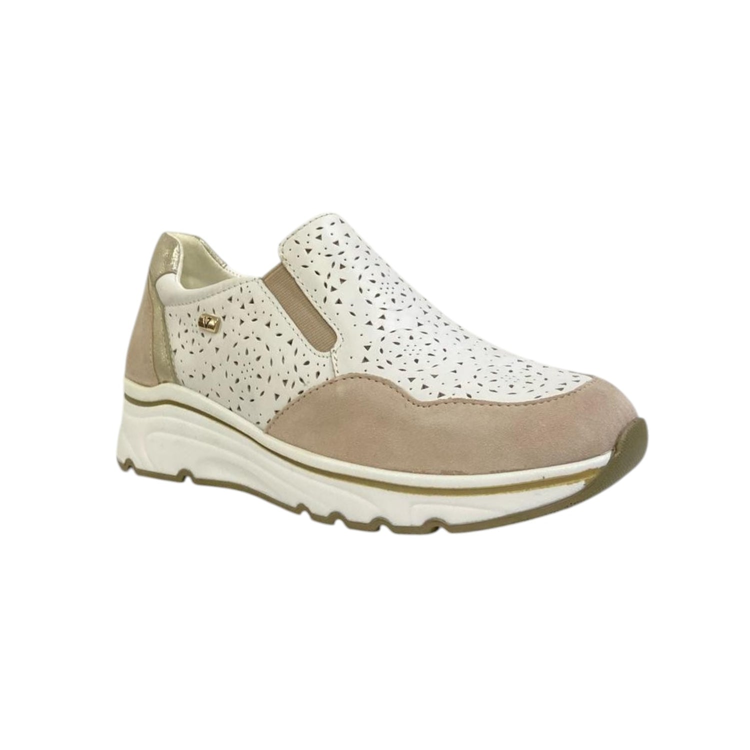 Valleverde Slip On Bianco Traforato con Cerniera da Donna