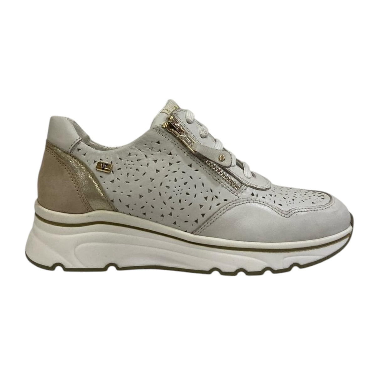 Valleverde Sneakers Bianca con Motivo Traforato da Donna