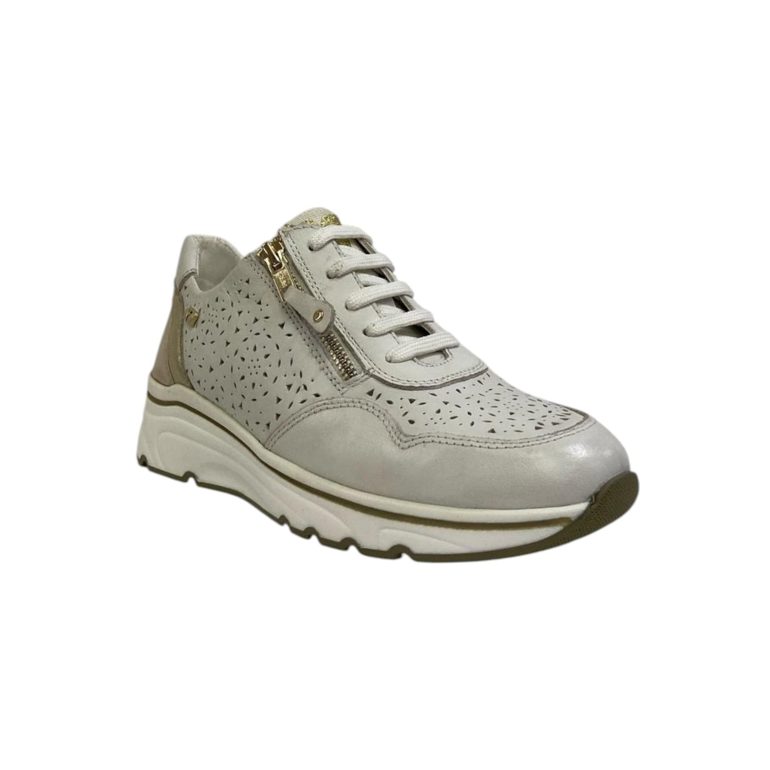 Valleverde Sneakers Bianca con Motivo Traforato da Donna