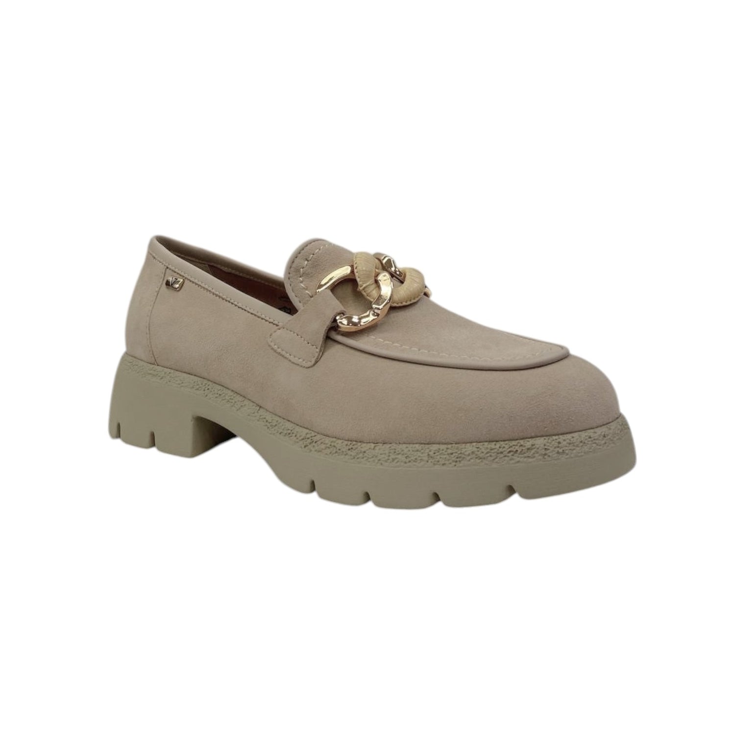 Valleverde Mocassino Beige con Accessorio Catena da Donna