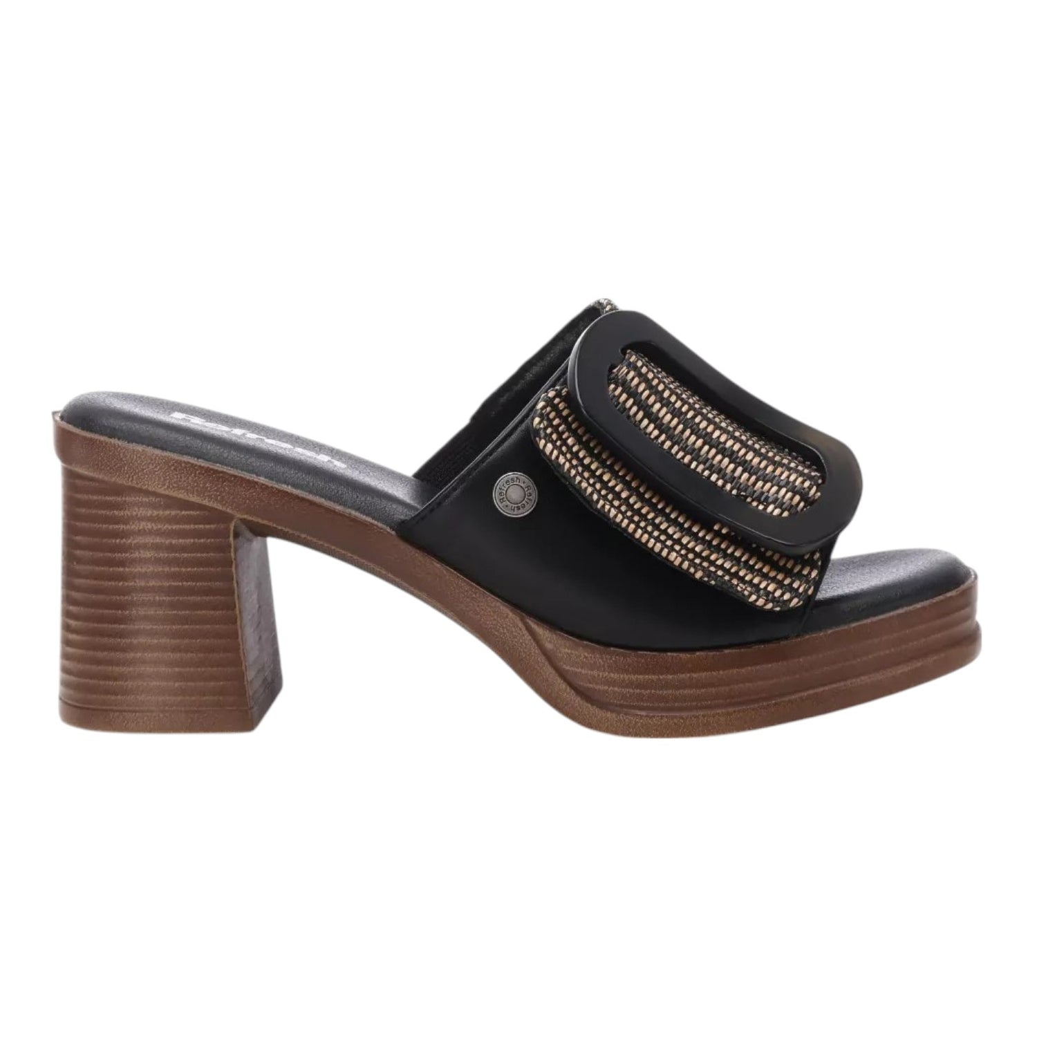 Refresh Scalzato Nero con Maxi Fibbia t.7 da Donna