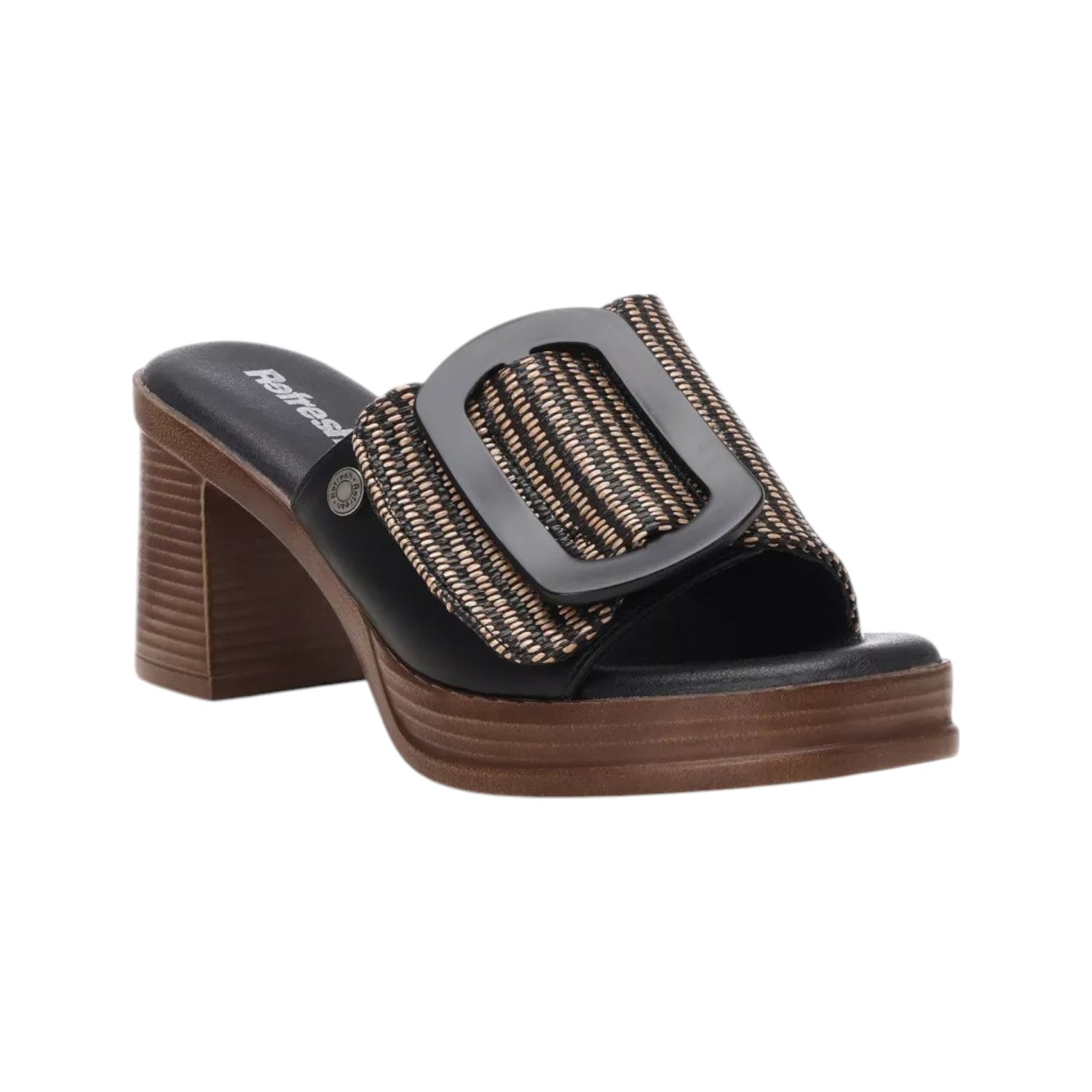 Refresh Scalzato Nero con Maxi Fibbia t.7 da Donna