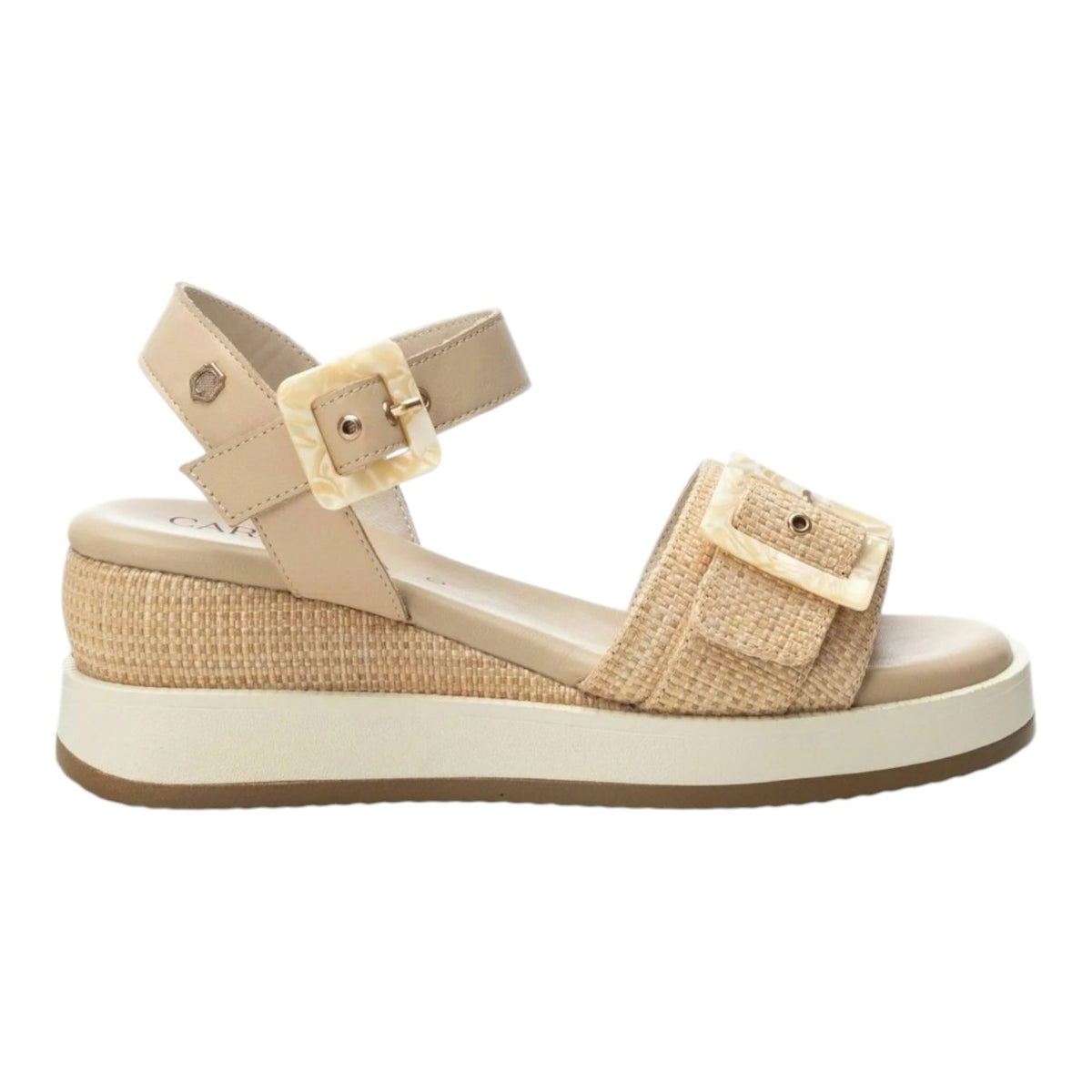 Carmela Sandalo Beige in Pelle e Raffia da Donna