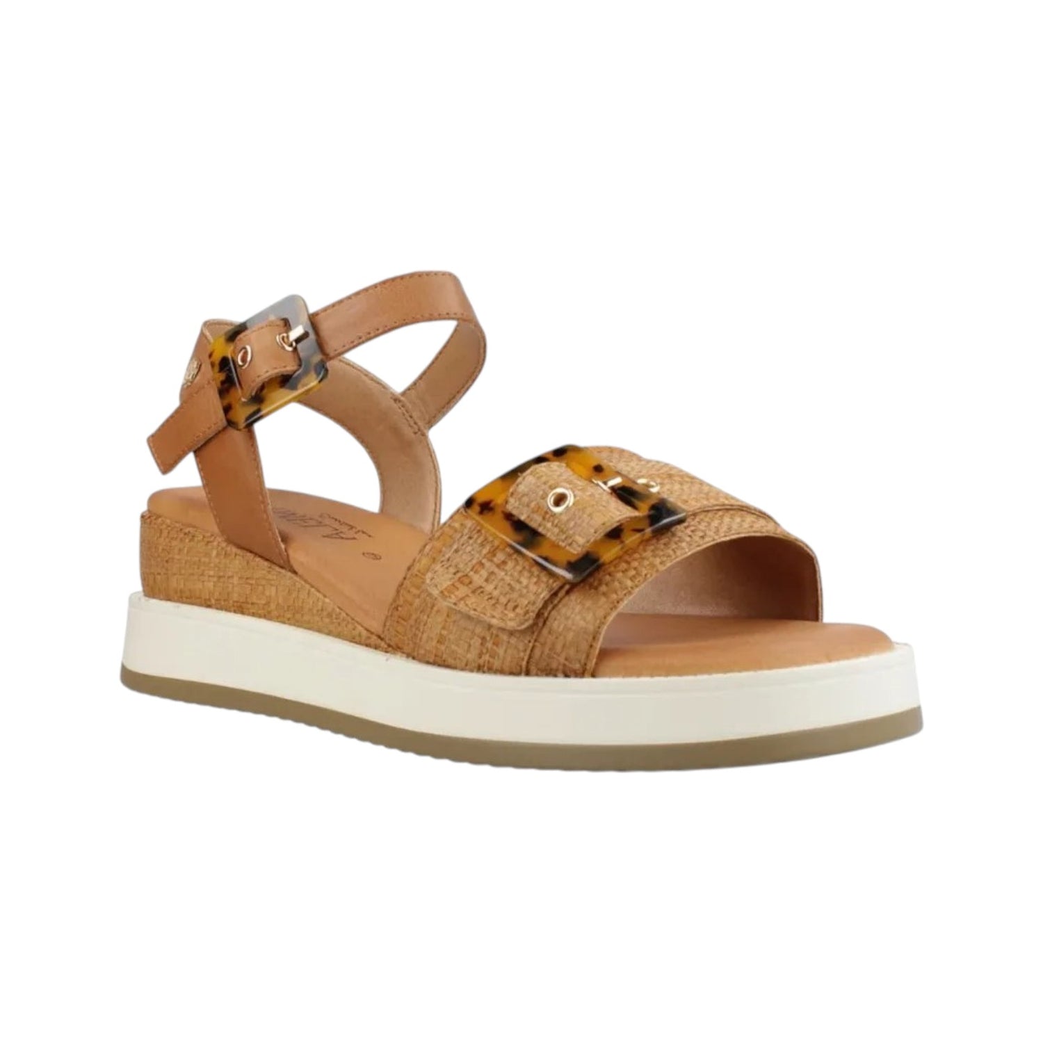 Carmela Sandalo Camel in Pelle e Raffia da Donna
