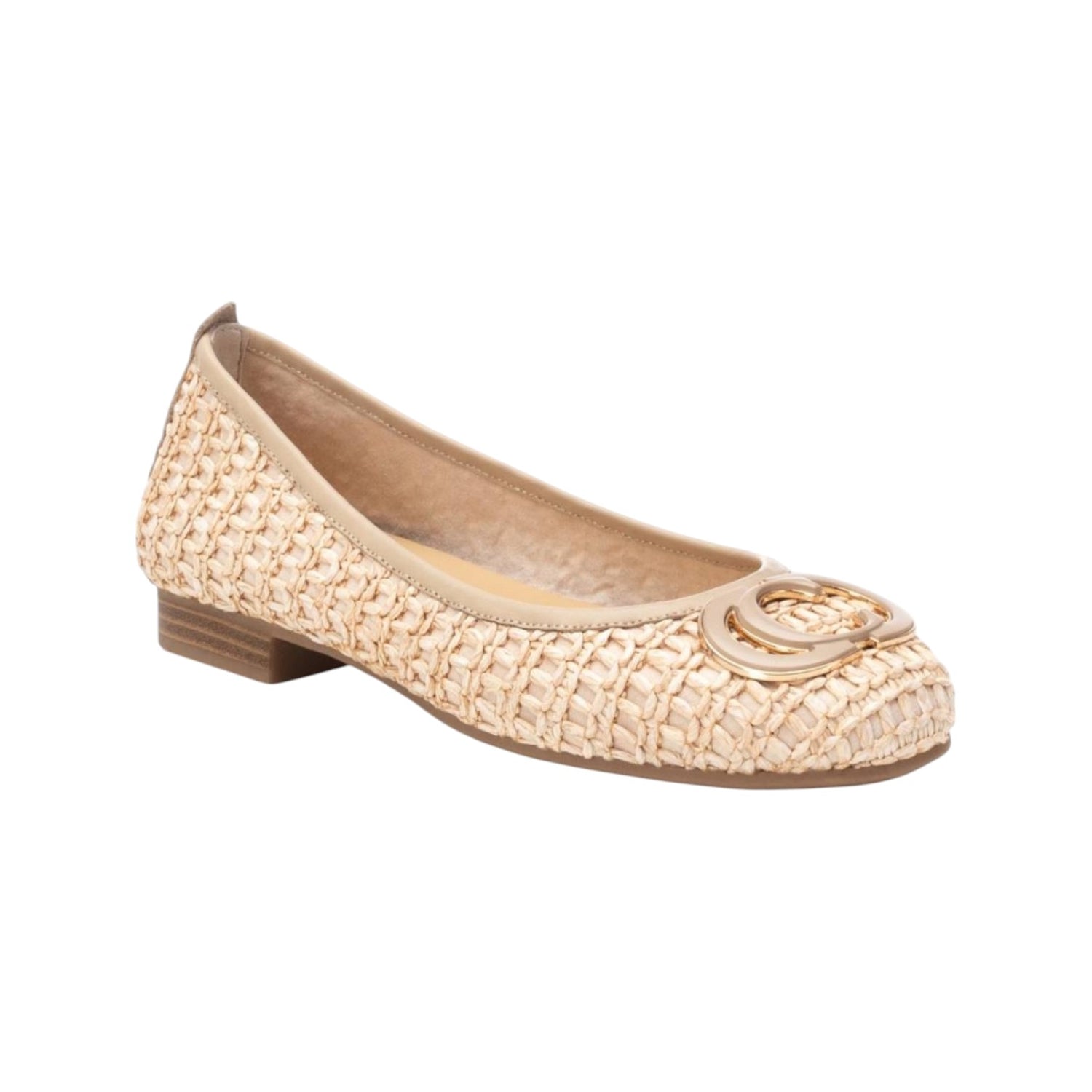 Carmela Ballerina Beige in Pelle e Raffia da Donna