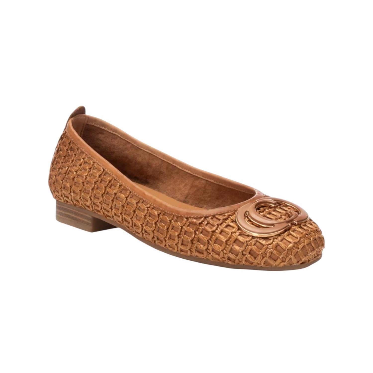Carmela Ballerina Camel in Pelle e Raffia da Donna