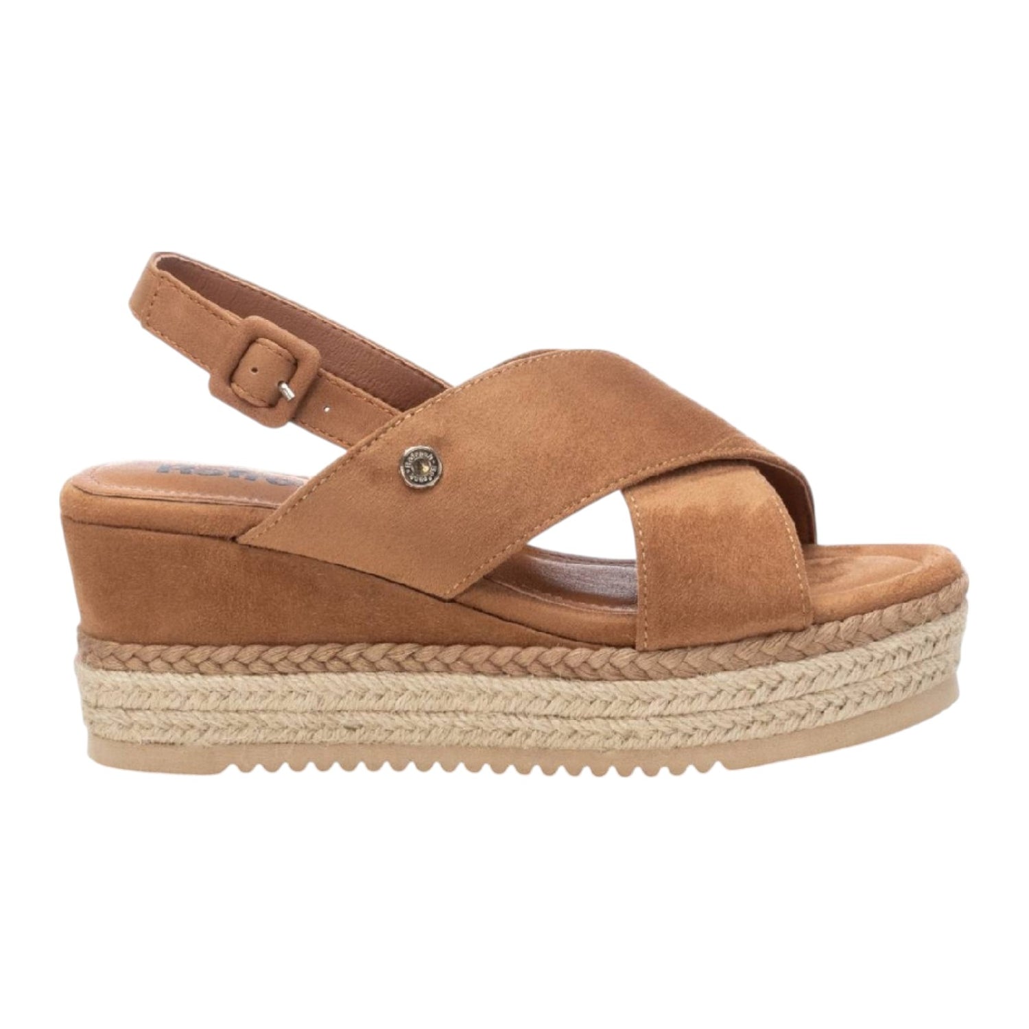 Refresh Sandalo Taupe con Zeppa e Fasce Incrociate da Donna