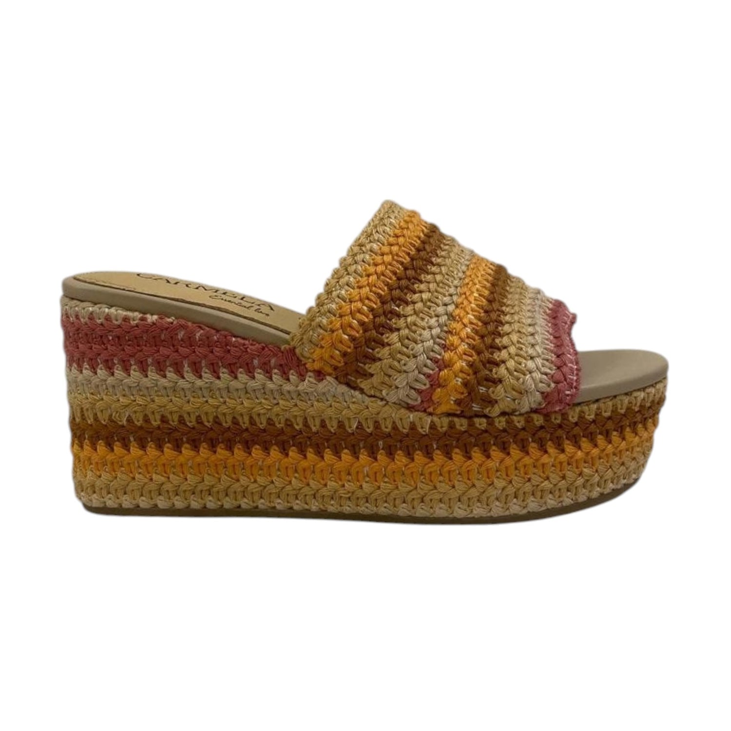 Carmela Scalzato Beige Multi con Zeppa e Motivo Intrecciato da Donna