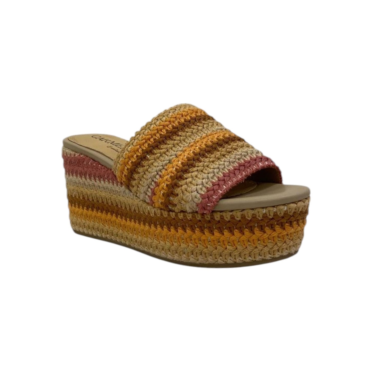 Carmela Scalzato Beige Multi con Zeppa e Motivo Intrecciato da Donna