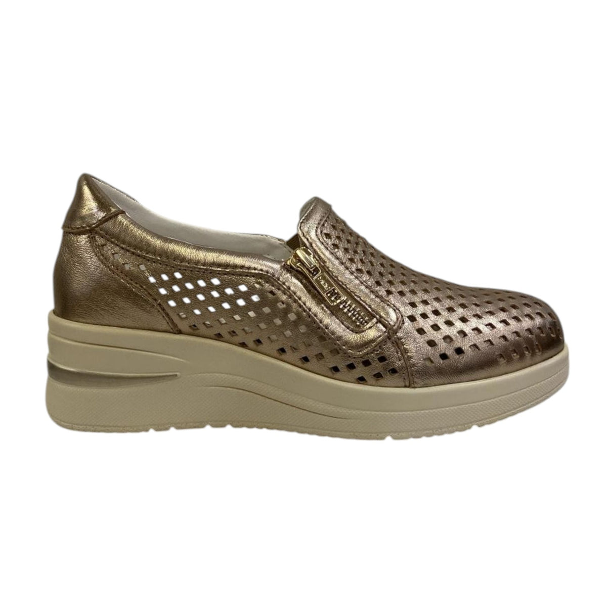 Susimoda Mocassino Bronzo Traforato con Cerniera da Donna