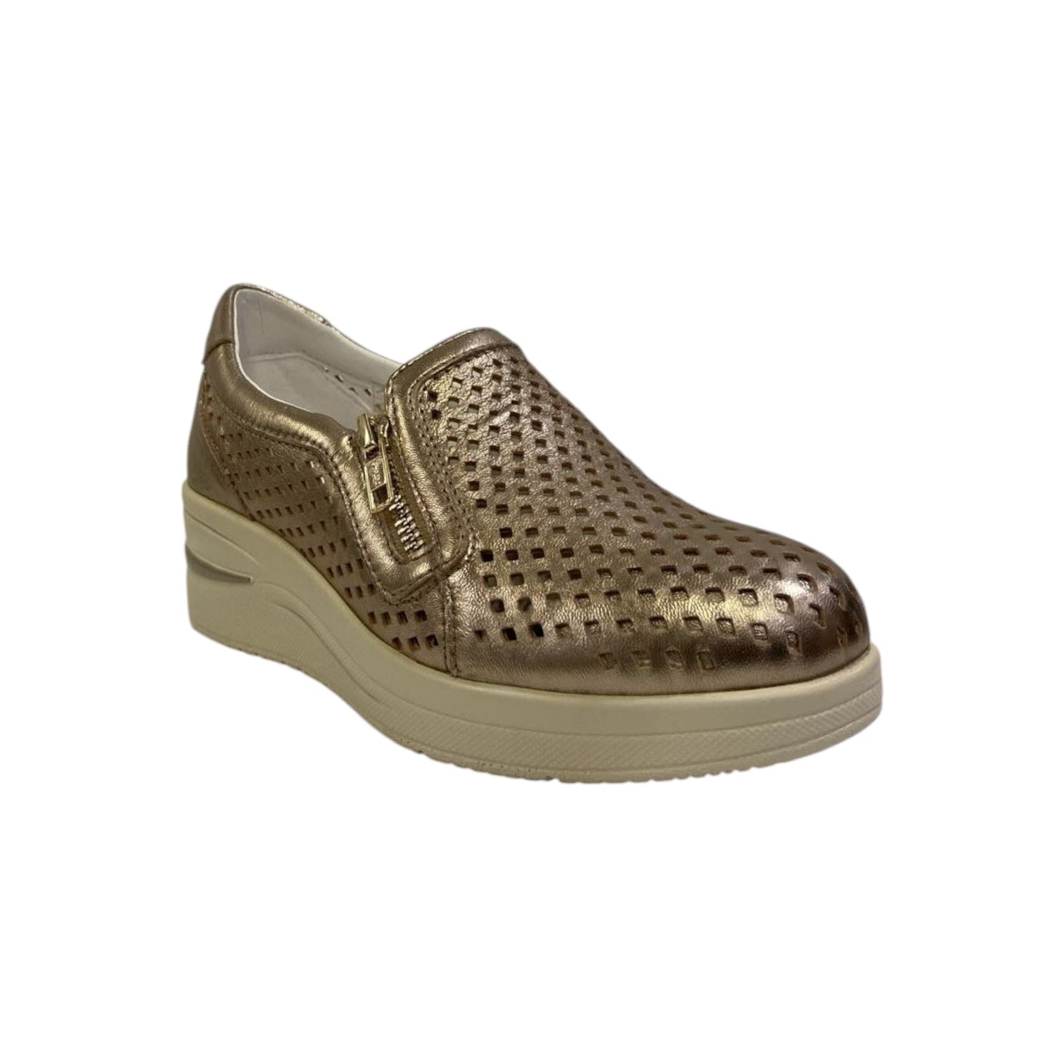 Susimoda Mocassino Bronzo Traforato con Cerniera da Donna