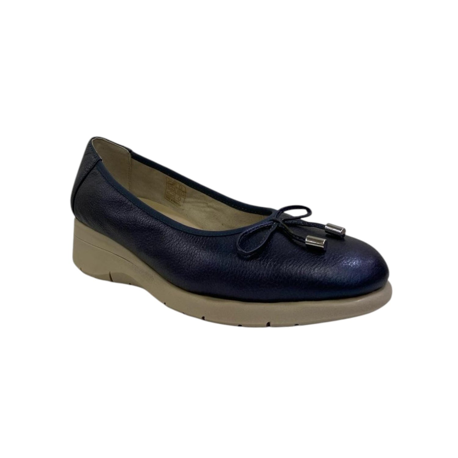 Susimoda Ballerina Blu in Pelle Laminata con Zeppa da Donna