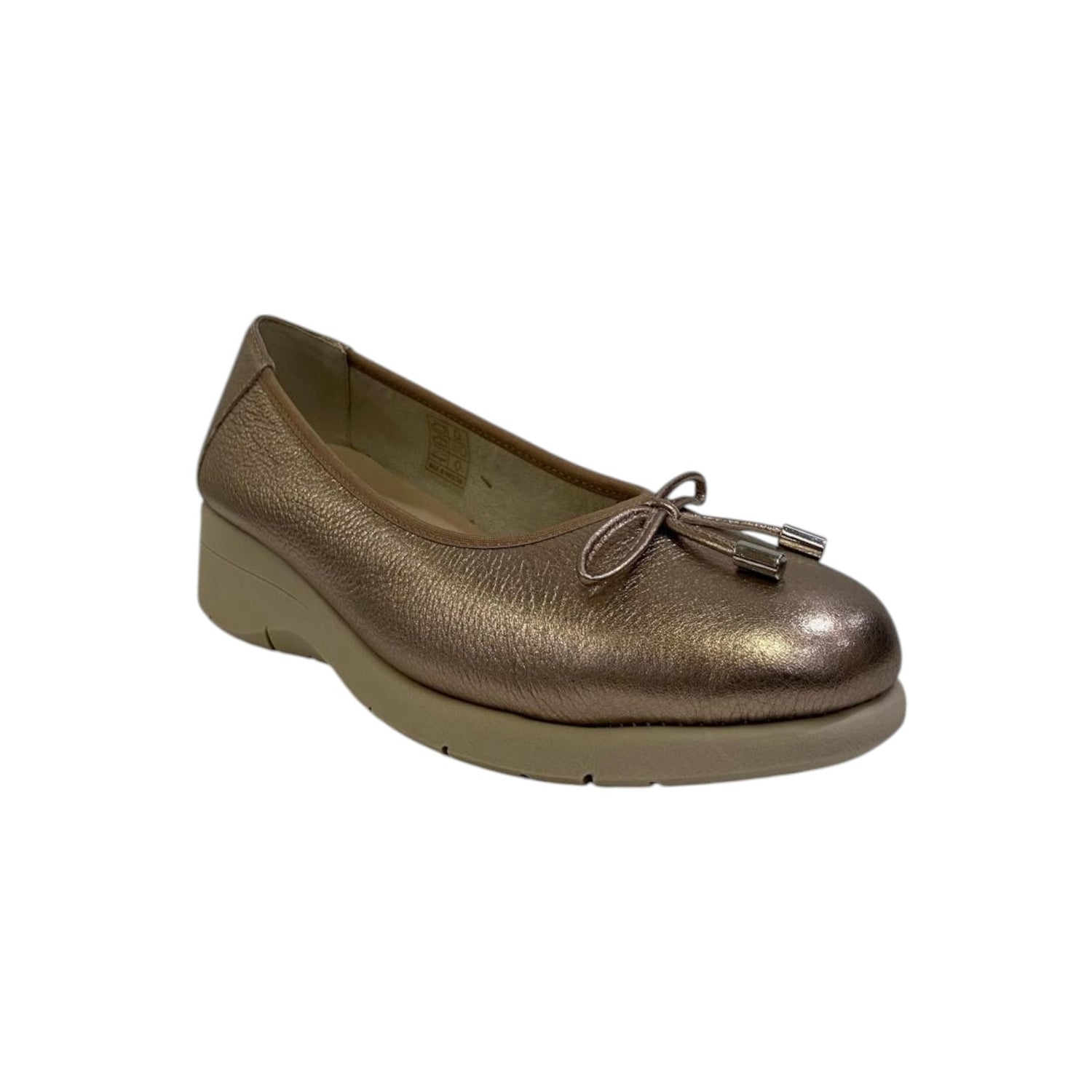 Susimoda Ballerina Rame in Pelle Laminata con Zeppa da Donna