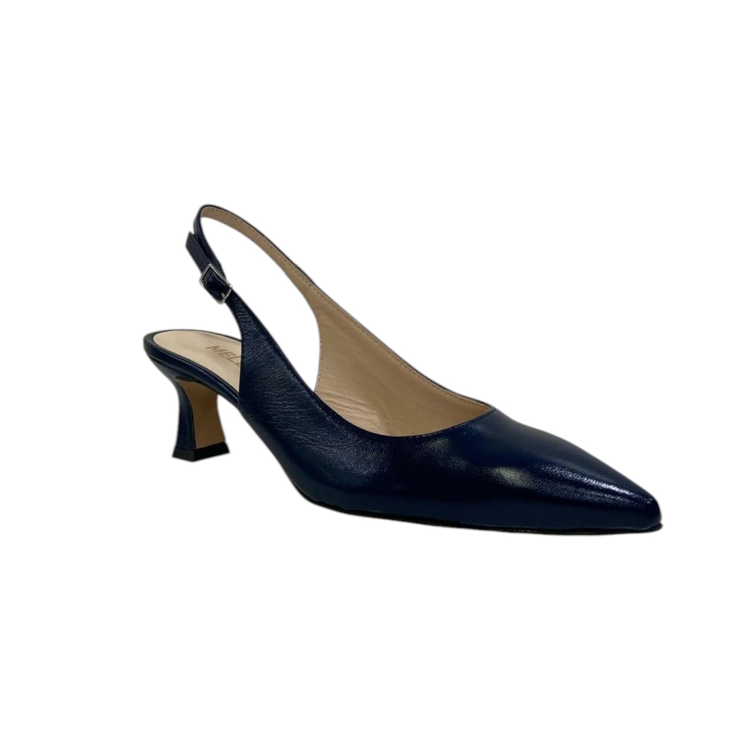 Melluso Chanelle Donna in Pelle Laminata Blu con Tacco a Rocchetto 60mm