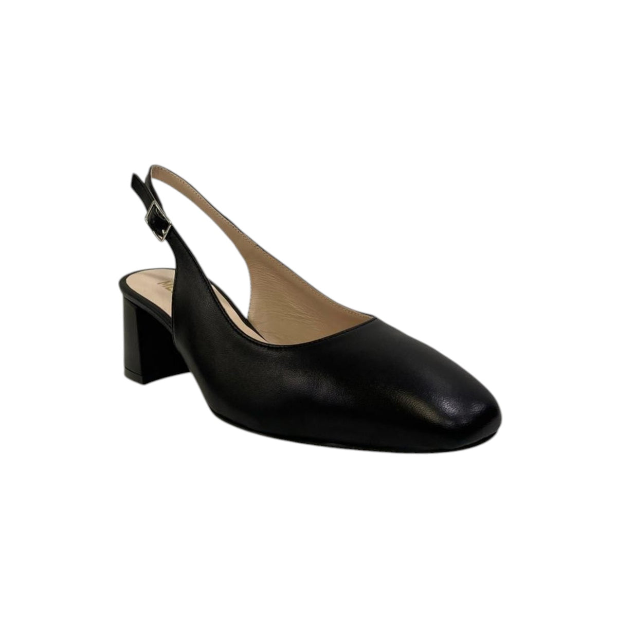 Melluso Chanelle Donna in Pelle Nera con Tacco Largo 50mm